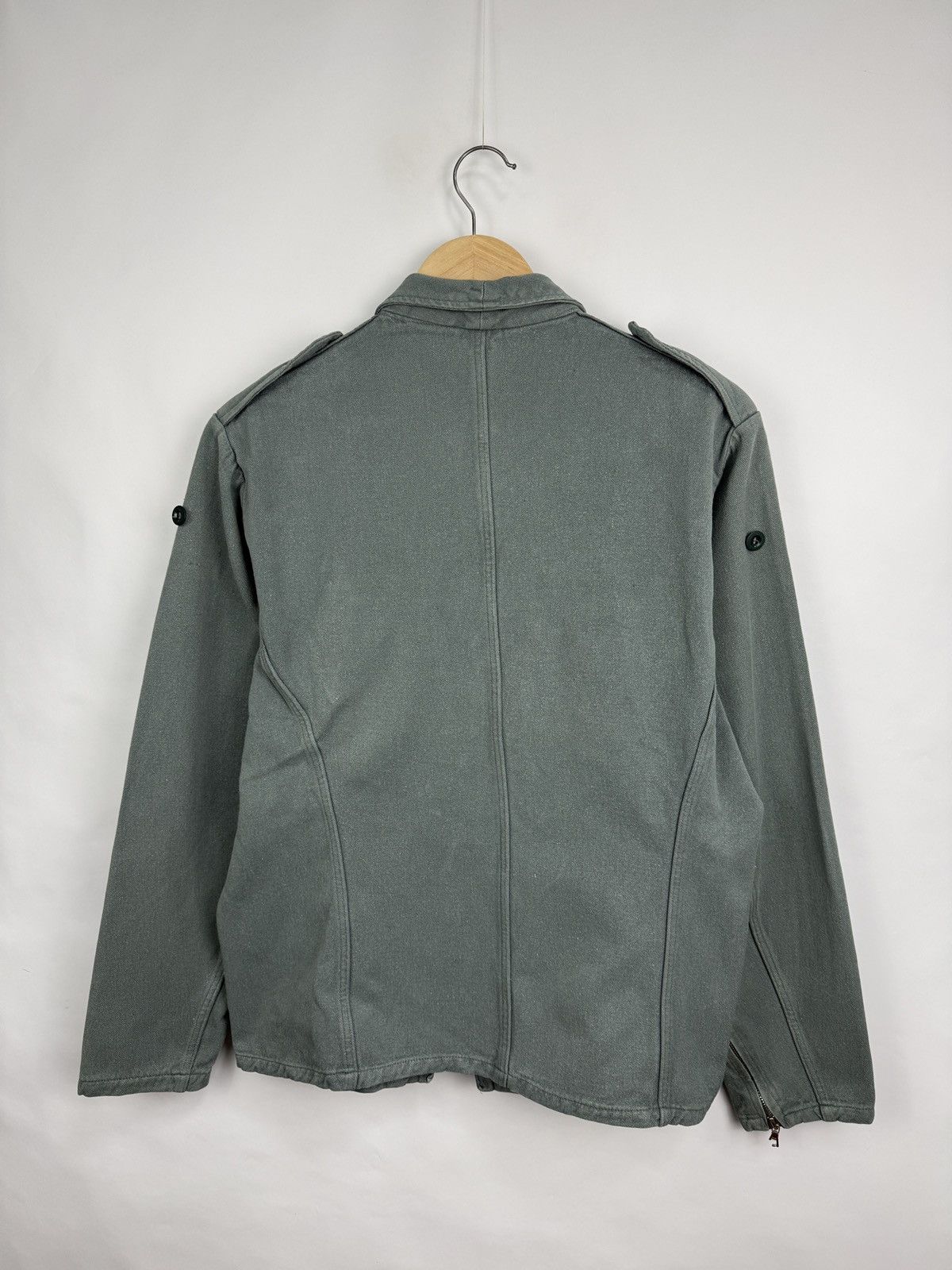 Le Laboureur 🇨🇭 Vintage 70s Swiss Army Military Work Jacket WSB Qualite Size US M / EU 48-50 / 2 - 11 Thumbnail