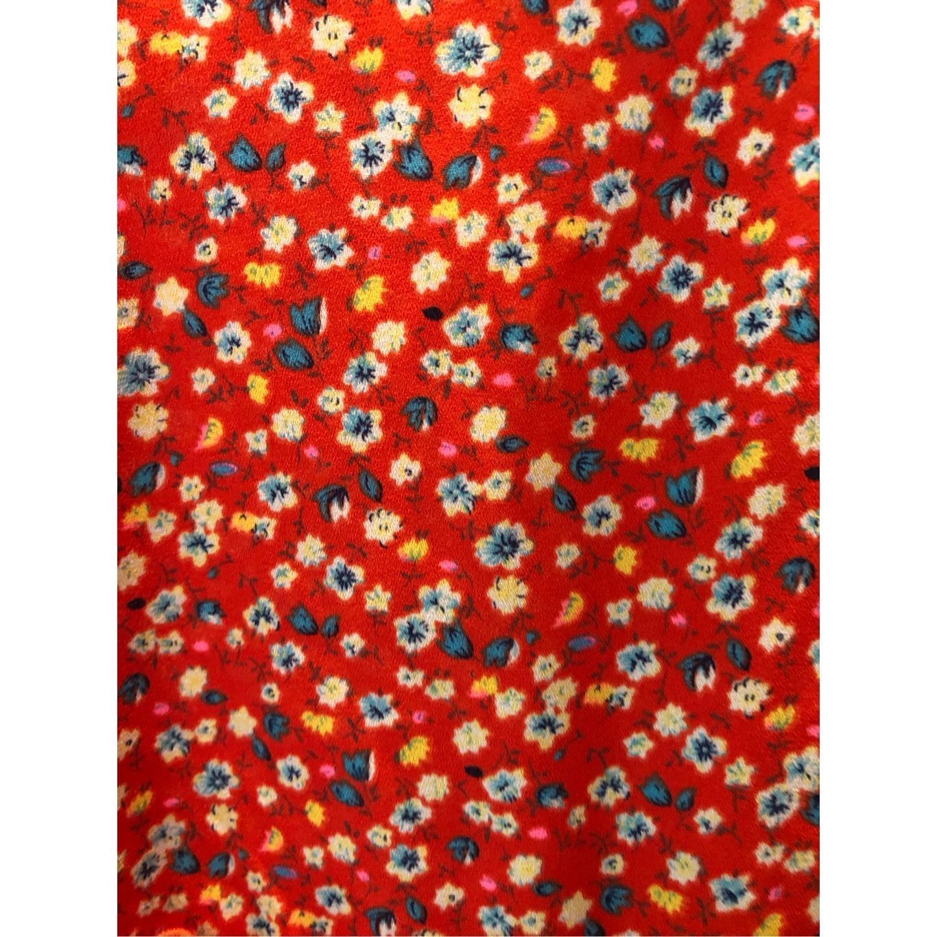 Other Sienna Sky Women’s Red with Blue Flowers Spaghetti Strap Ruf Size L / US 10 / IT 46 - 3 Thumbnail
