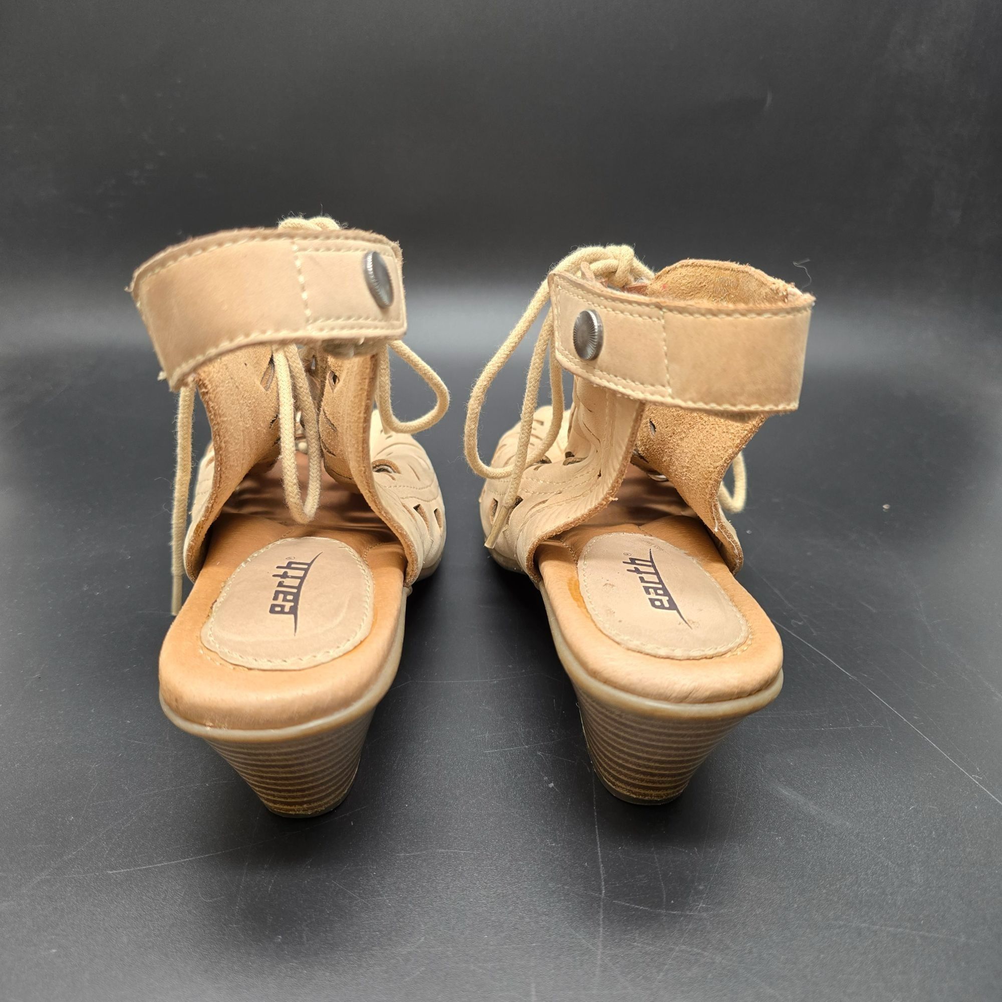 Other Earth Sandals Kristen Leather Upper Peep Toe Heeled 6.5B Wit Size US 6 / IT 36 - 7 Thumbnail