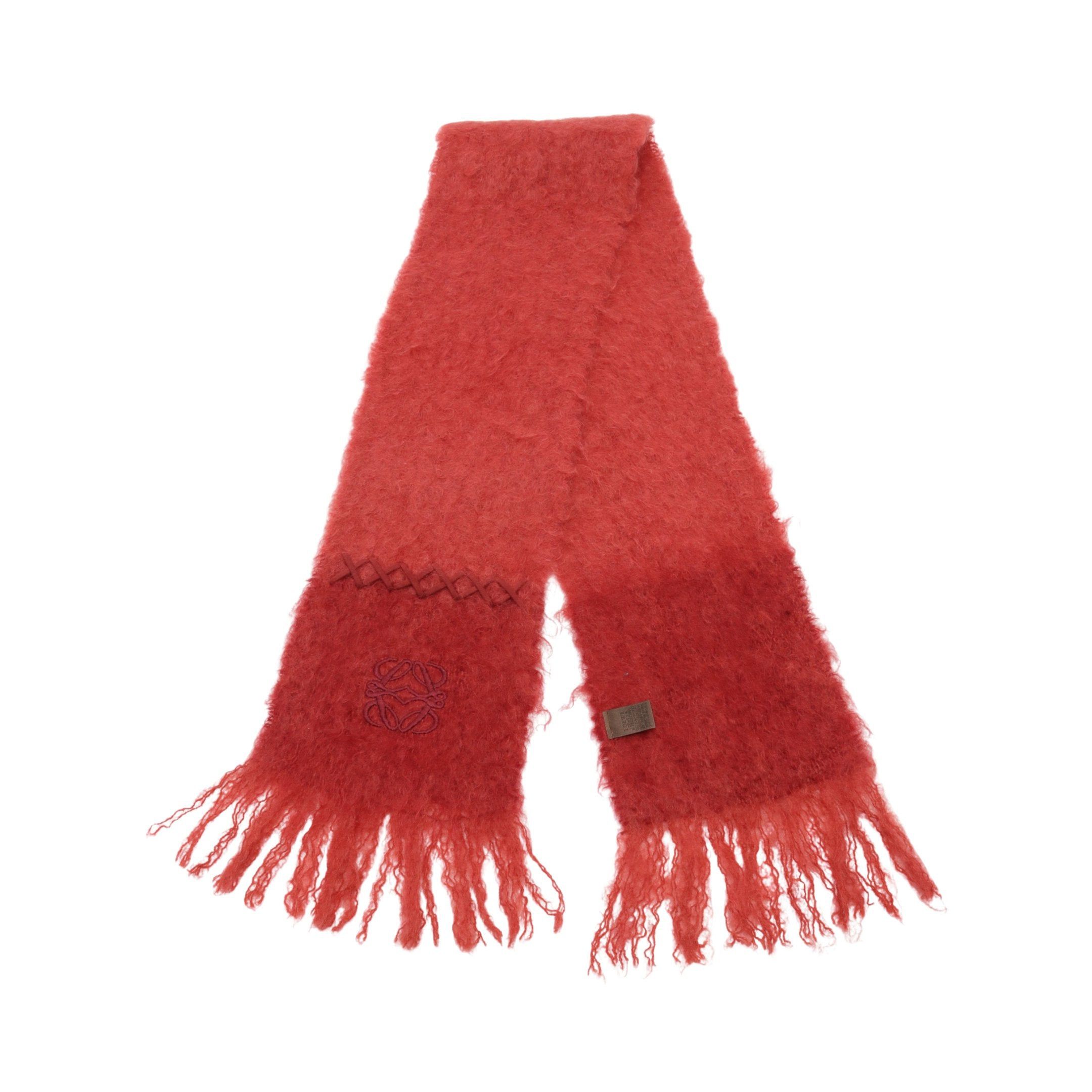 Loewe Loewe Anagram Scarf Mohair Wool Red Size ONE SIZE - 1 Thumbnail