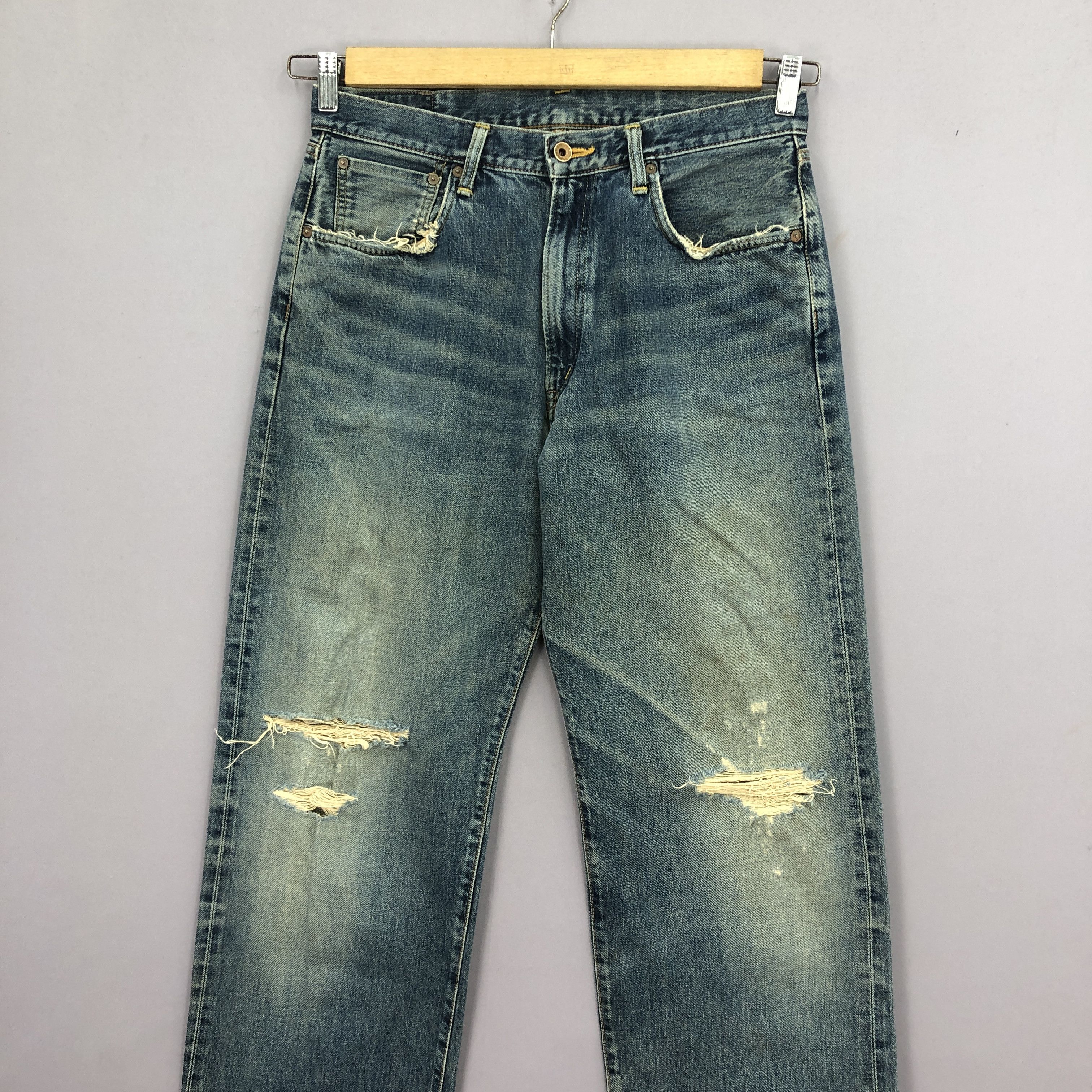 Edwin Vintage Edwin 505 Selvedge Jeans Distressed Mud Wash Denim Size US 32 / EU 48 - 3 Thumbnail