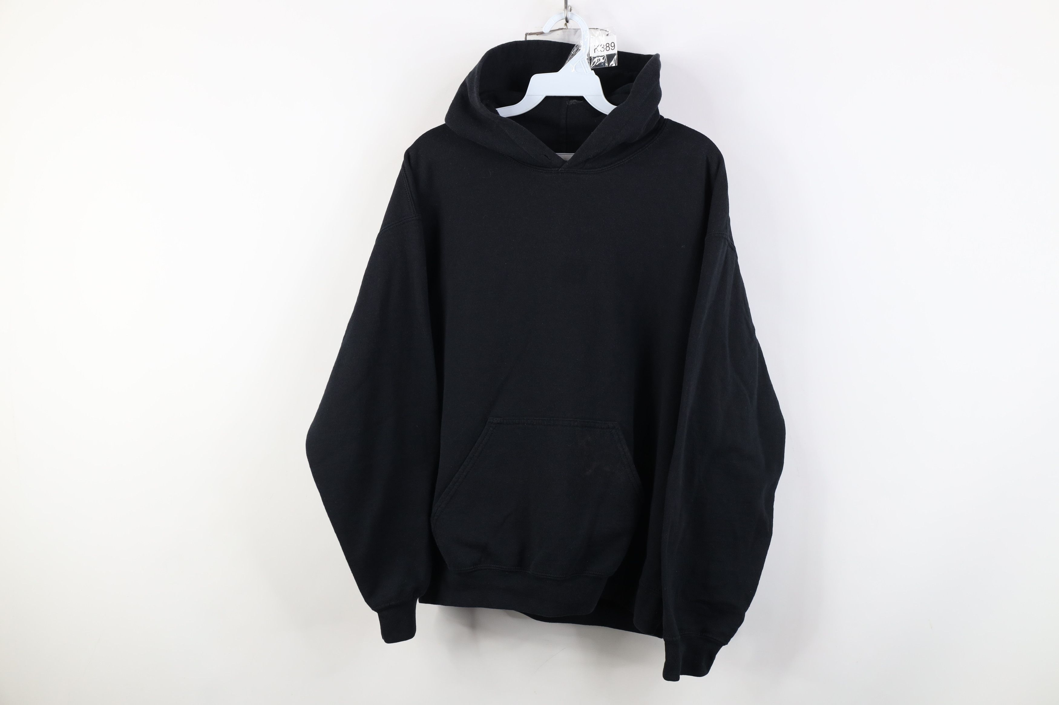 Vintage Vintage 90s Y2K Streetwear Blank Hoodie Sweatshirt Black Size US M / EU 48-50 / 2 - 1 Thumbnail