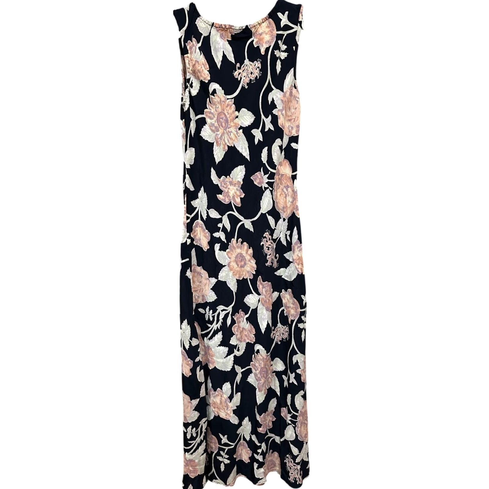 Vintage VINTAGE Maxi Dress M Sleeveless Floral Black Pink Romantic Fairy Y2K Garden Size M / US 6-8 / IT 42-44 - 3 Thumbnail