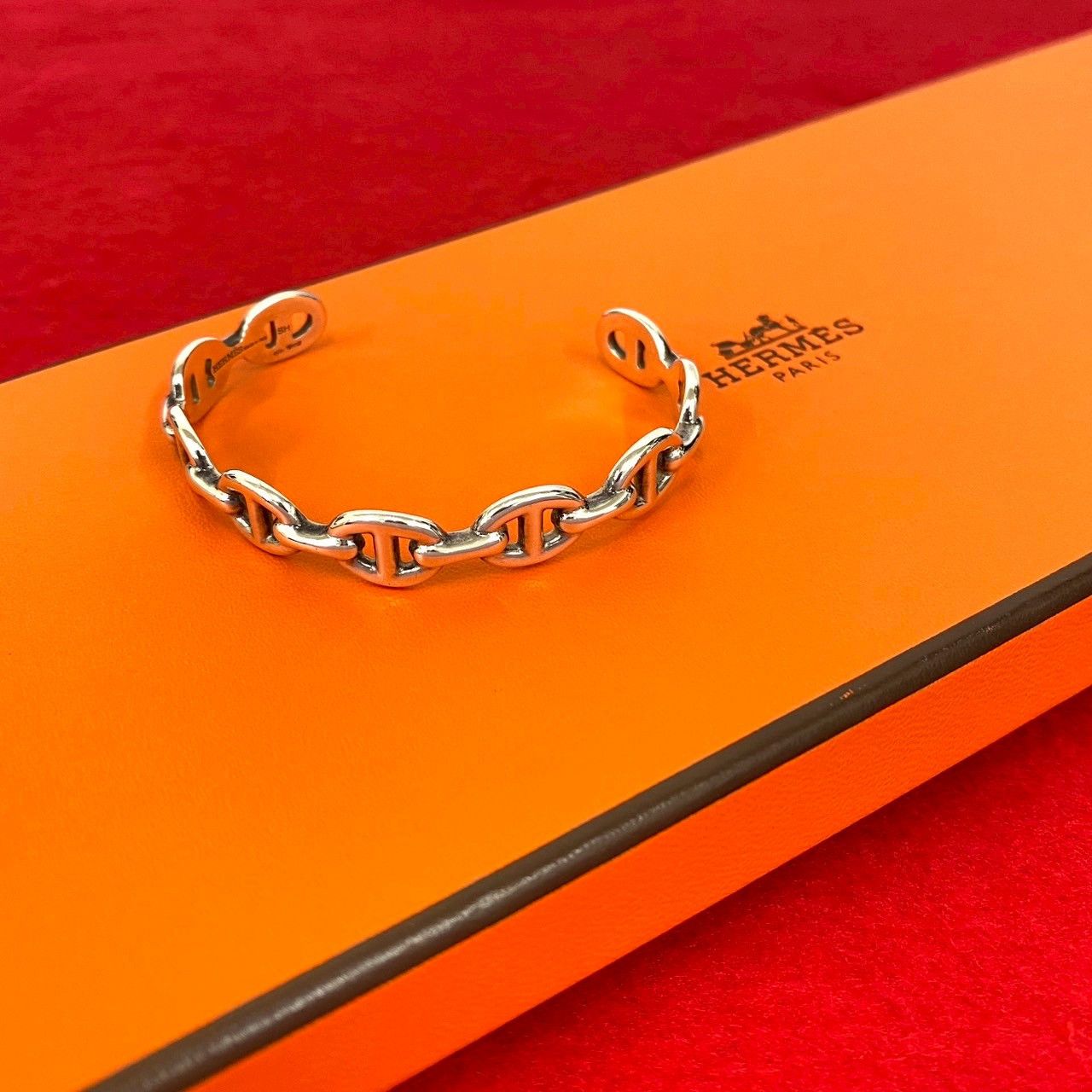 Hermes Hermes Hermès Chaine d'Ancre Enchainee Silver Bracelet Metal Bangle DUTY FREE for USA Size ONE SIZE - 1 Thumbnail