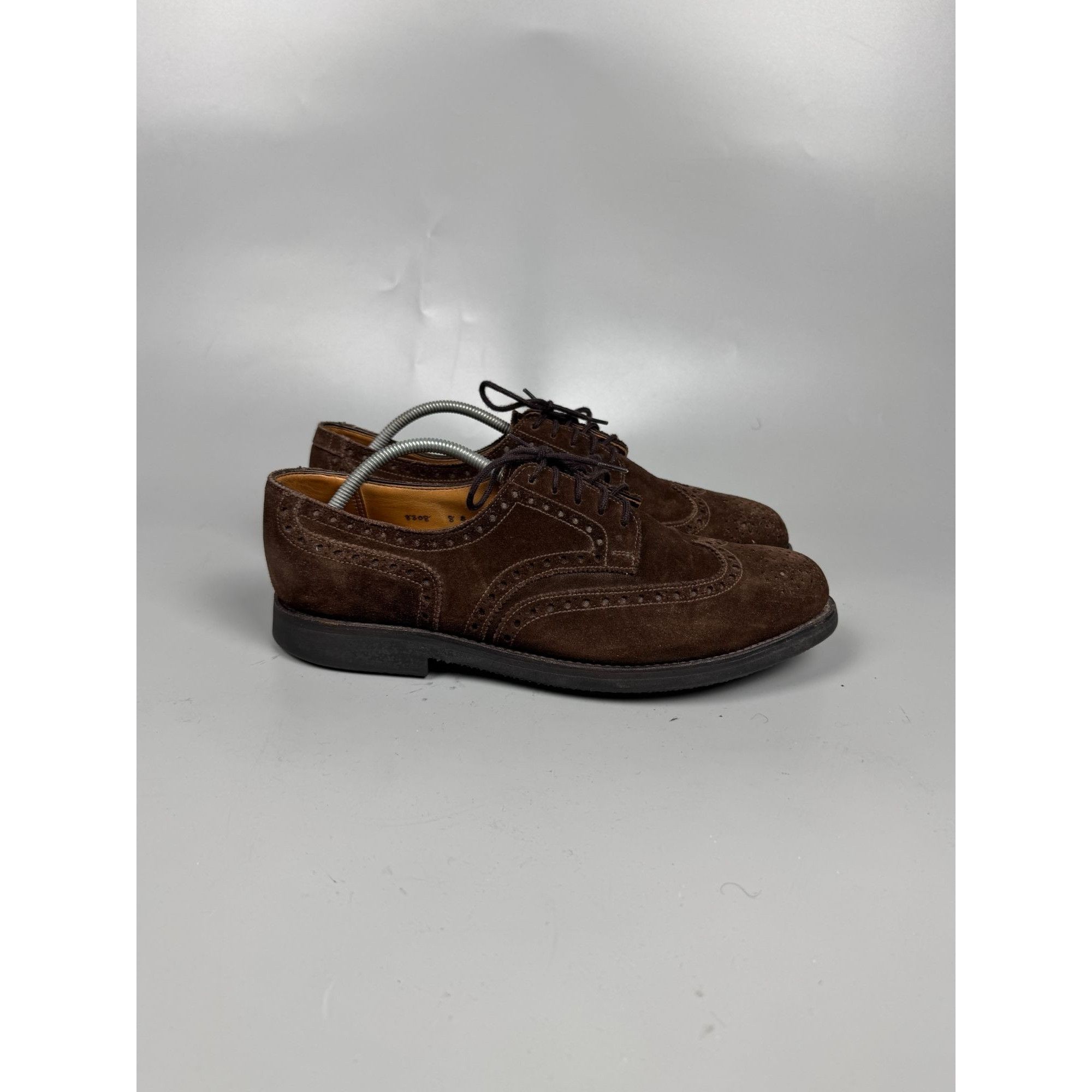 Other Ed Meier Munich Dark Brown Suede Brogues (Y1178) Size US 9 / EU 42 - 1 Thumbnail