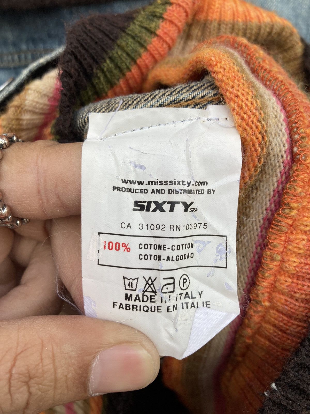 Miss Sixty Miss Sixty 2000’s Italy Denim Distressed Faded Knit Details Size M / US 6-8 / IT 42-44 - 19 Thumbnail