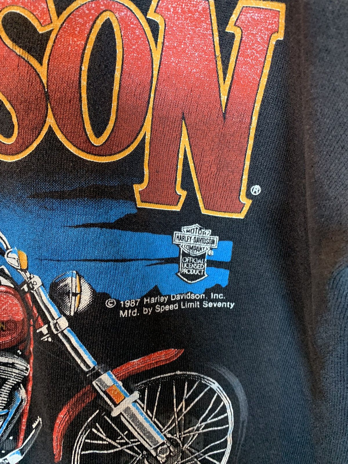 Harley Davidson × Vintage *RARE* Vintage 80s Harley Davidson SofTail Biker Sweatshirt Size US XL / EU 56 / 4 - 6 Thumbnail