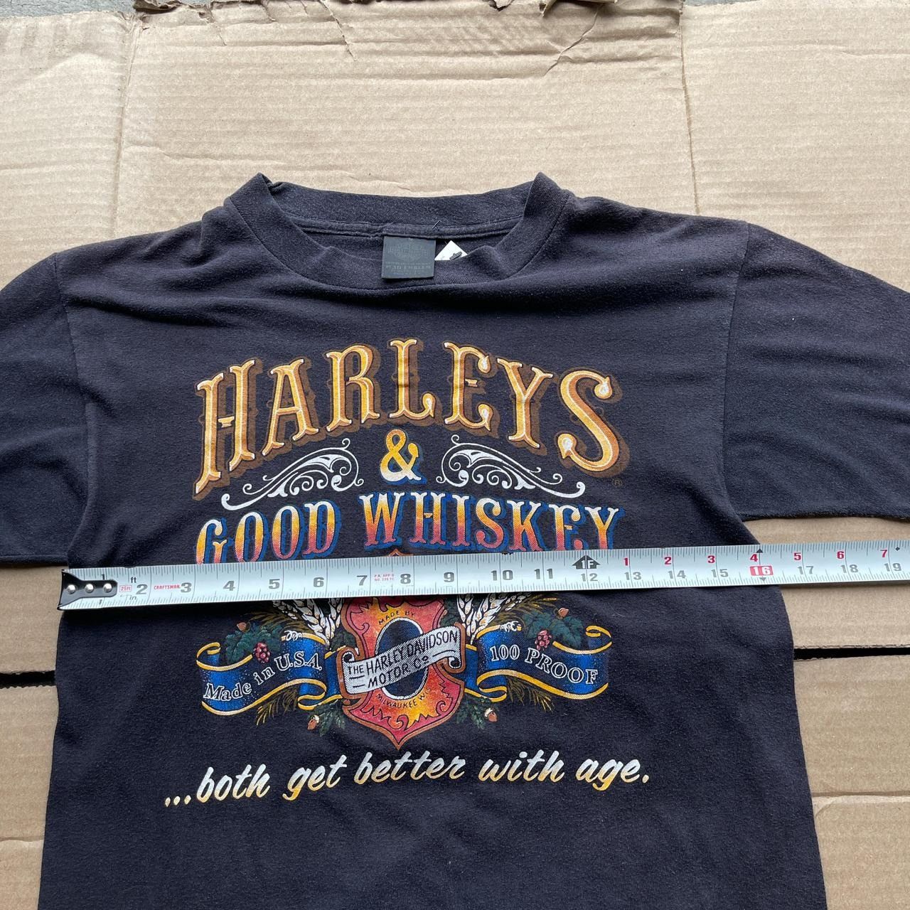 Harley Davidson × Vintage Vintage 80s Harleys and Good whiskey 3D emblem biker tee Size US M / EU 48-50 / 2 - 4 Thumbnail