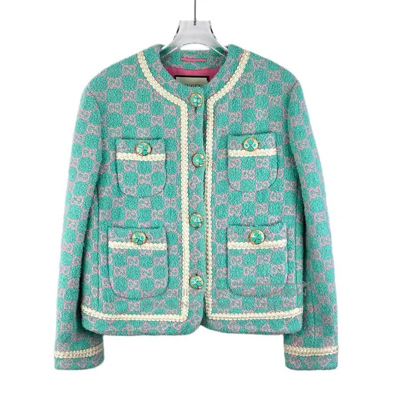 Gucci Gucci Green logo jacquard full-print cotton round-neck sin Size XS / US 0-2 / IT 36-38 - 1 Thumbnail