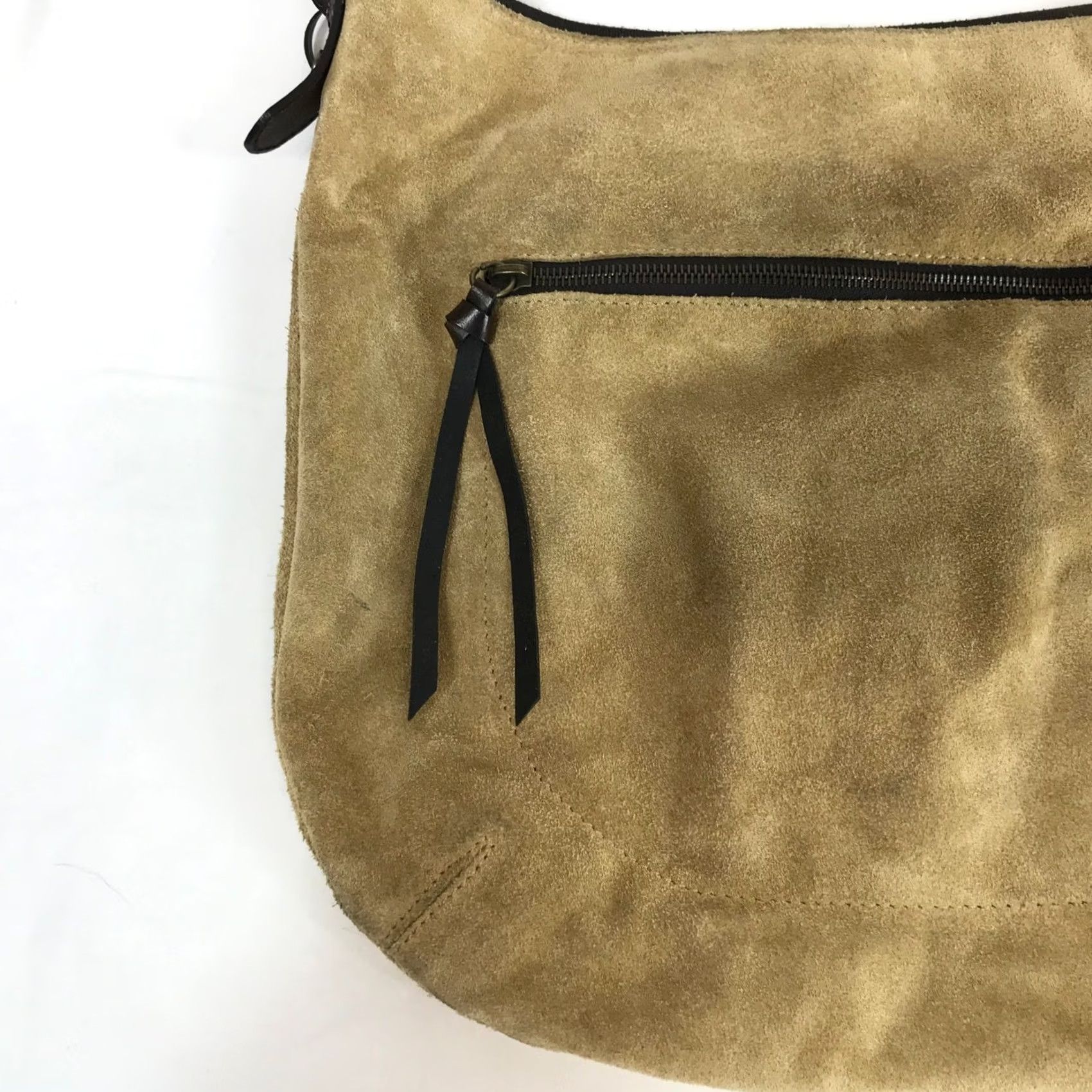 Vintage SUNDANCE Tan Suede Hobo Shoulder Bag Braided Leather Strap Bag Leather Tassel Zipper Bohemian Casual Women Size ONE SIZE - 2 Thumbnail