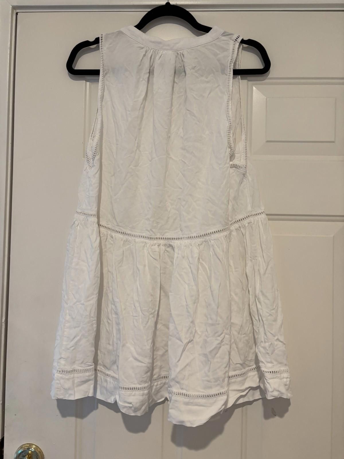 Designer Womens sz L Seafolly %100 viscose white dress #398 Size L / US 10 / IT 46 - 2 Thumbnail