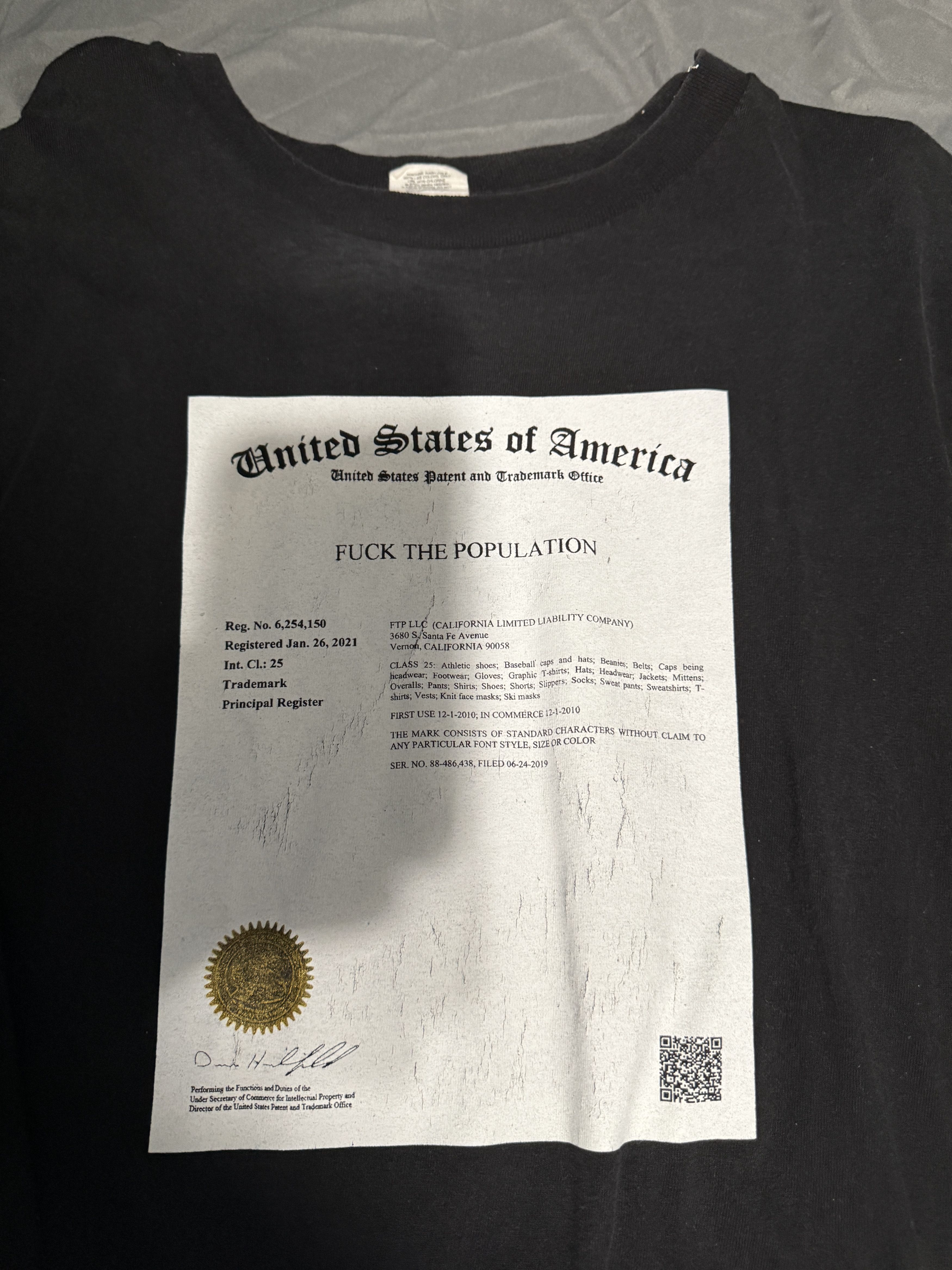 Fuck The Population FTP TRADEMARK TEE XXL BLACK Size US XXL / EU 58 / 5 - 1 Thumbnail