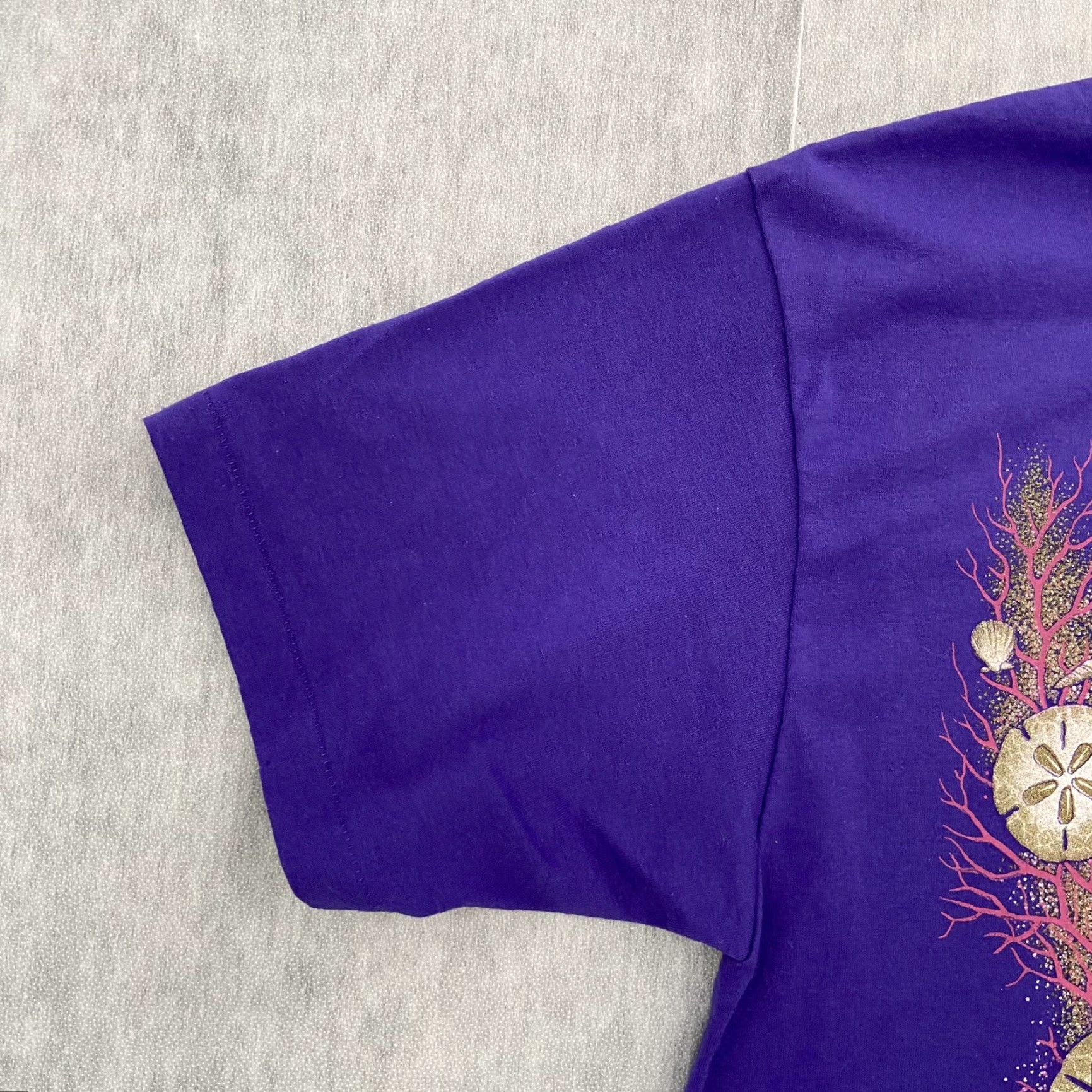 Hanes VINTAGE Hanes Florida T-Shirt Adult Large Purple Coral Reef Ecosystem 90s Mens Size US L / EU 52-54 / 3 - 4 Thumbnail