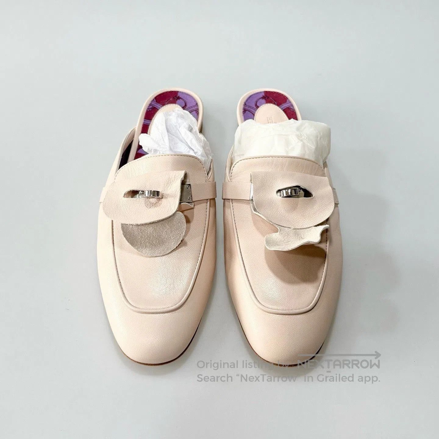 Hermes Hermes Kelly Nude Pink Mules Silver Buckle. Size US 6 / IT 36 - 4 Thumbnail
