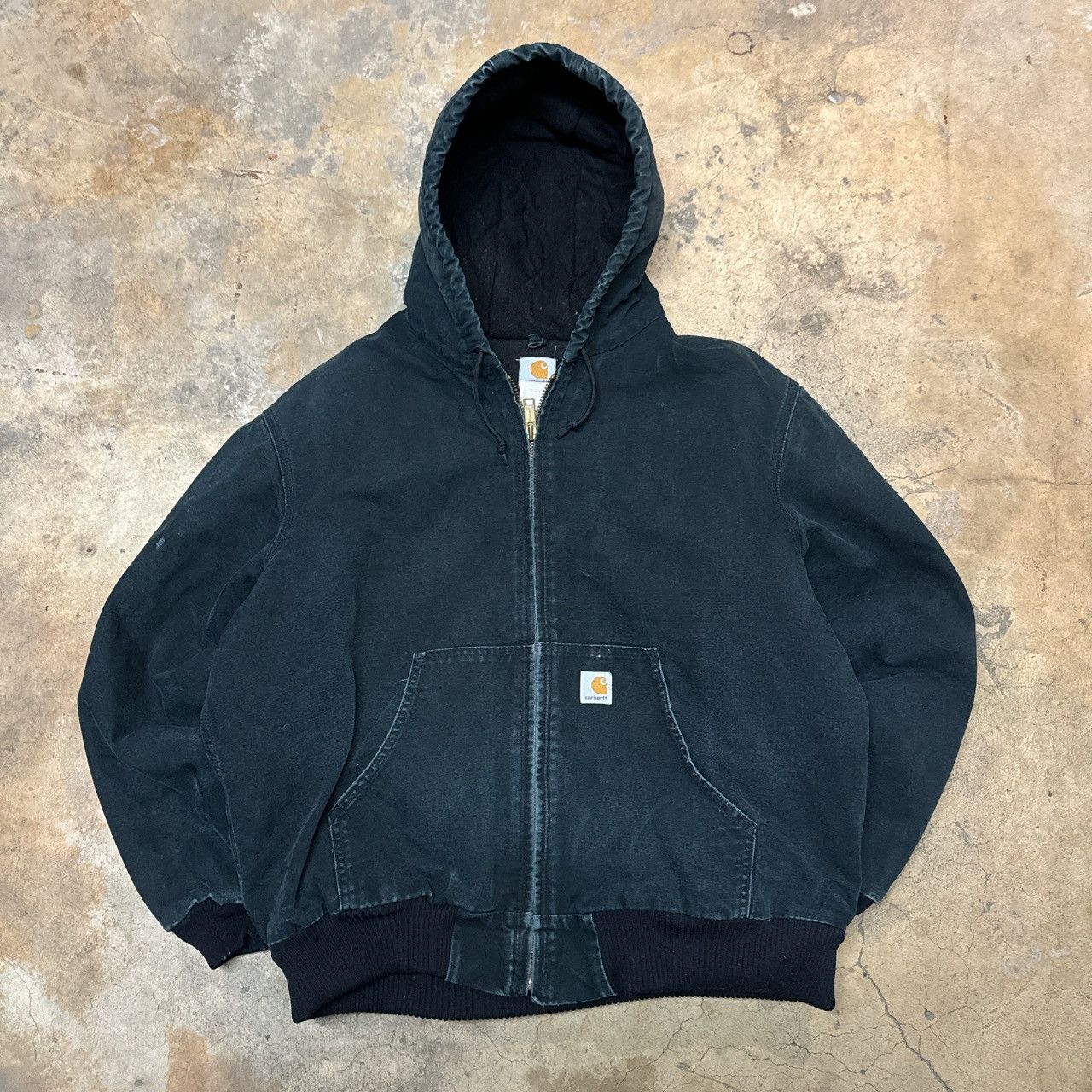 Image of J140 Carhartt Jacket Faded Black Or Navy in Black/Navy, Men's (Size XL)