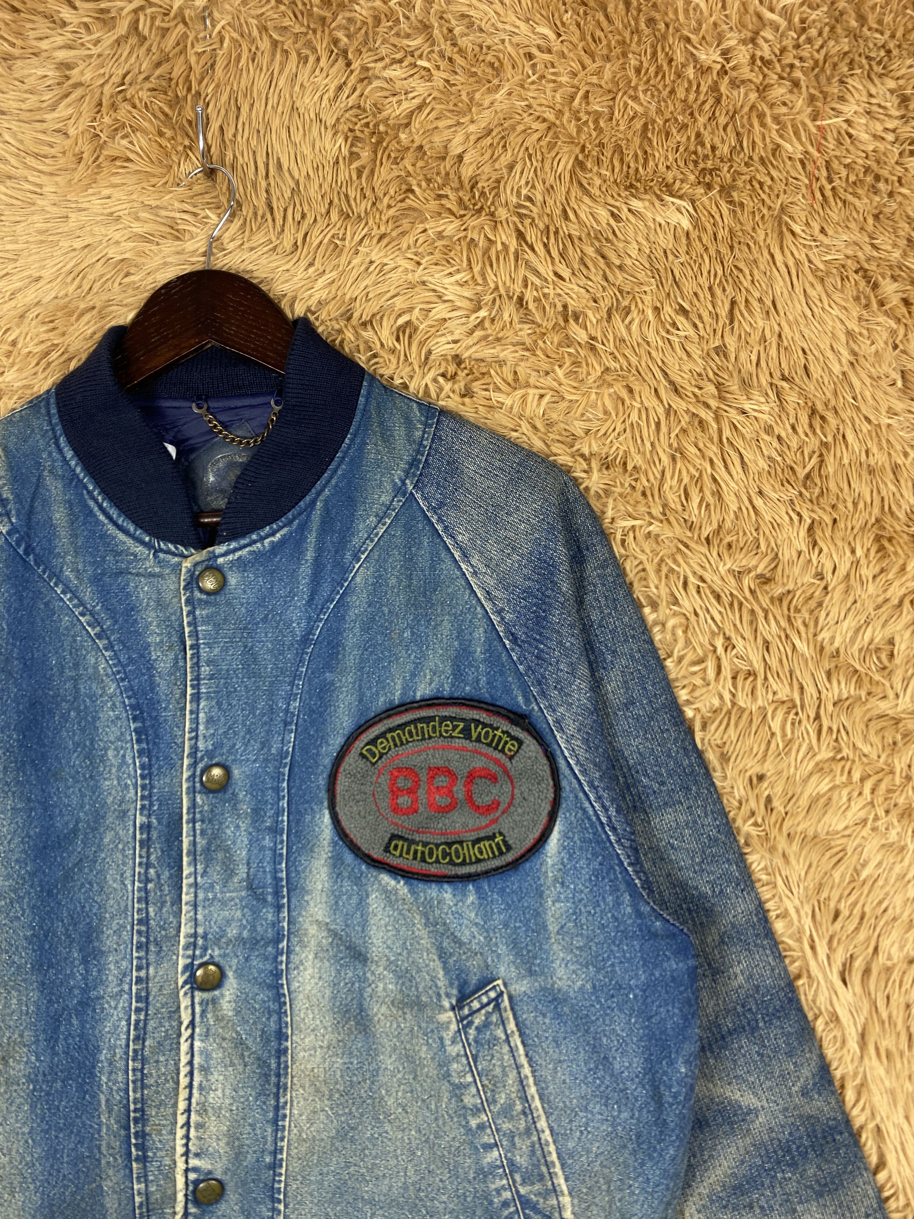 Japanese Brand Vintage BBC Denim Faded Bombers Jacket DJ0858 Size US M / EU 48-50 / 2 - 3 Thumbnail