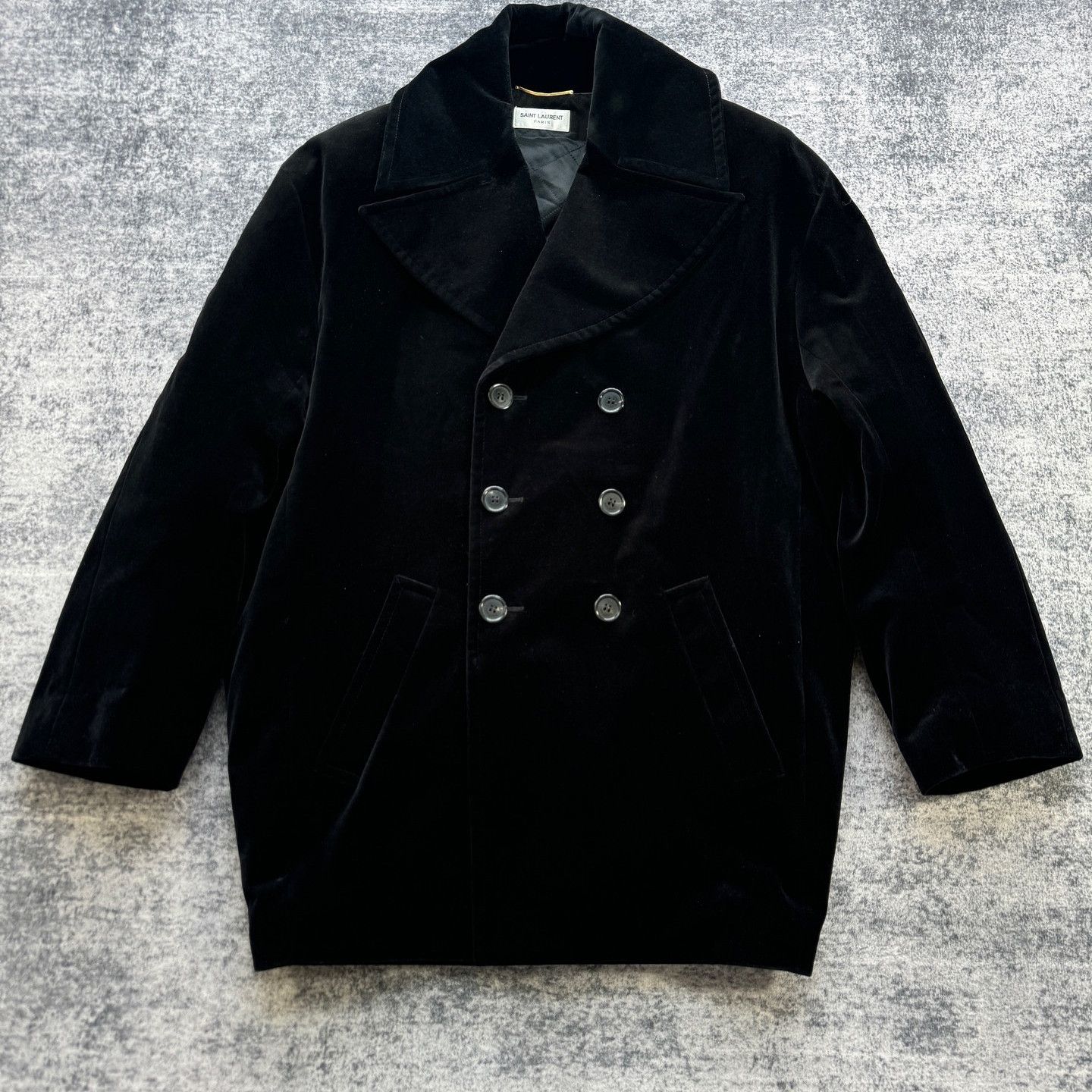 Saint Laurent Paris Saint Laurent Crystal YSL Logo Velvet Coat Size U Size ONE SIZE - 1 Thumbnail