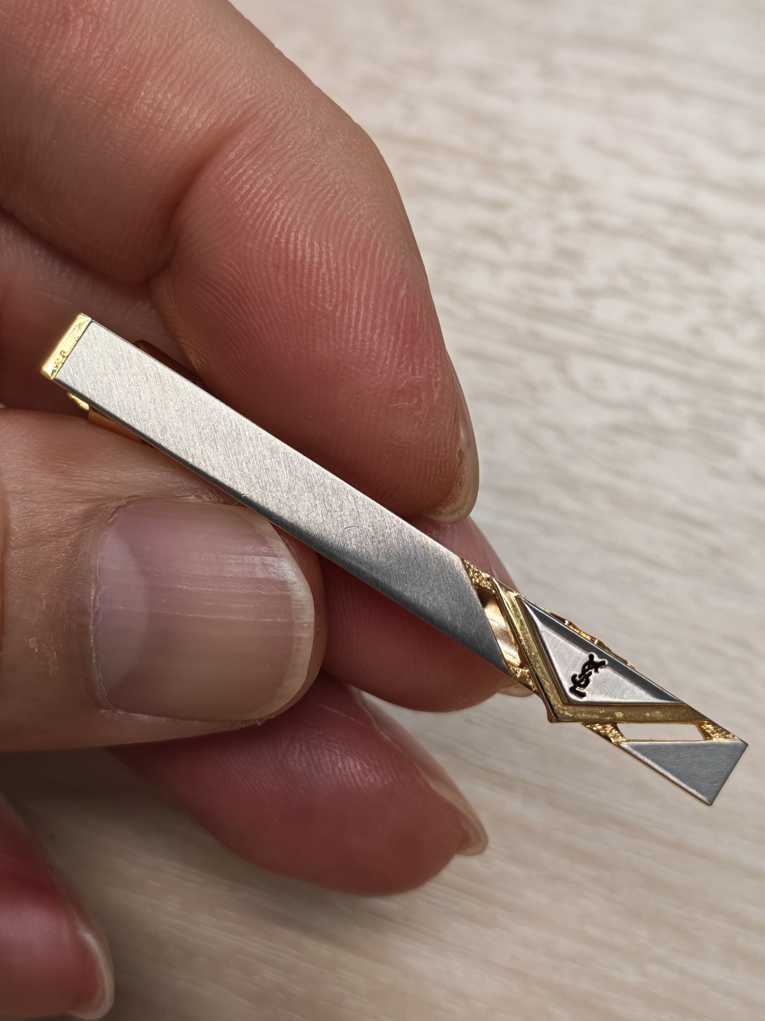 Other YSL Yves Saint Laurent Cufflinks Tie Clip Tie Pin Gold Color Size ONE SIZE - 3 Thumbnail