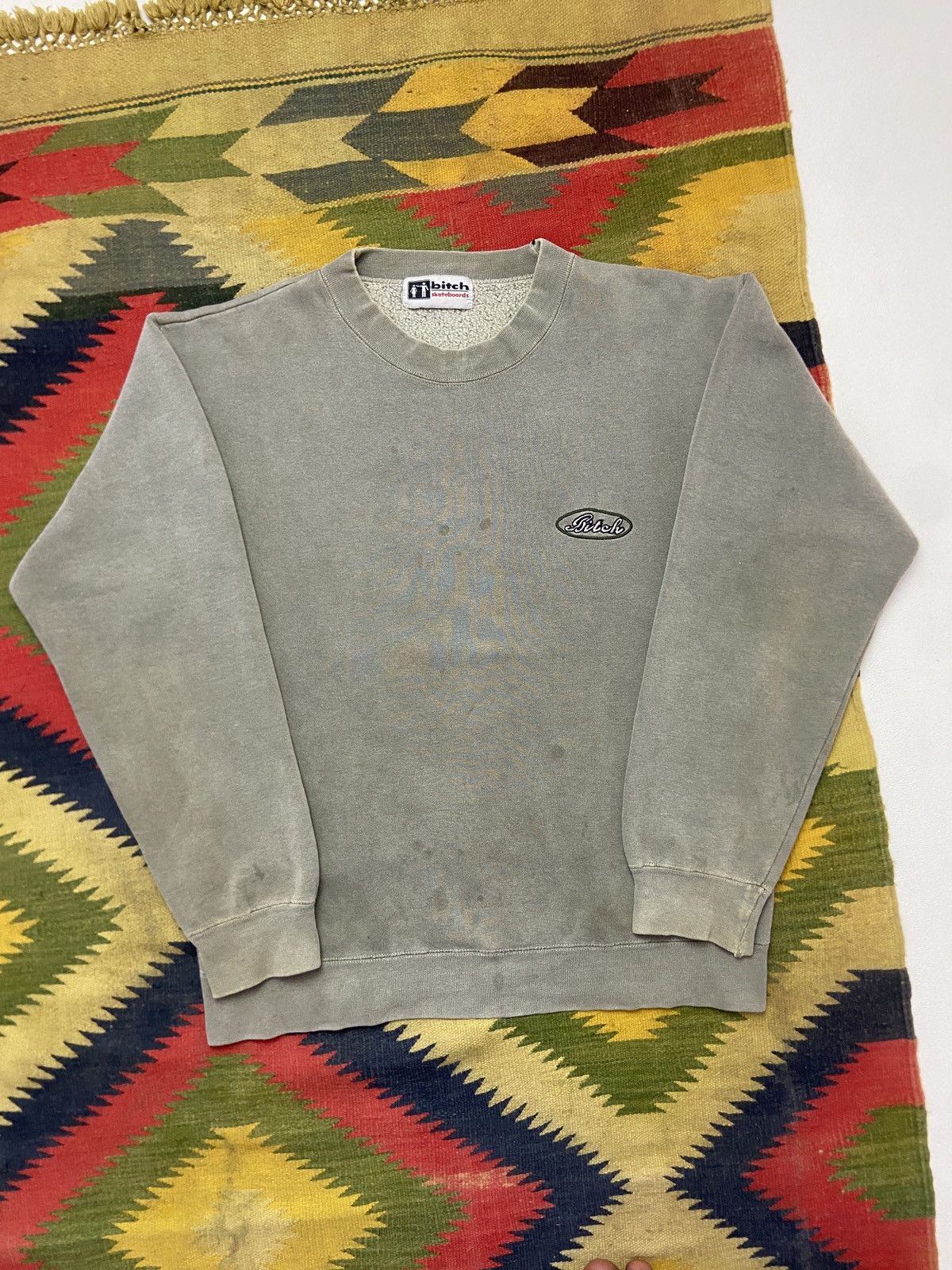 Japanese Brand × Vintage 🔥NEED GONE🔥 90’s BITCH SKATEBOARD BRAND CREW NECK SWEATER Size US M / EU 48-50 / 2 - 1 Thumbnail