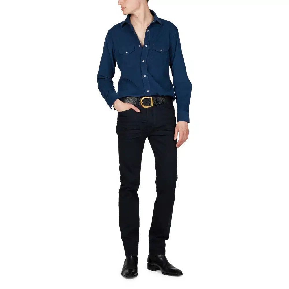 Tom Ford o1loc1c0425 DPR001 Selvedge Standard Fit Denim in Navy Blue Size US 32 / EU 48 - 2 Thumbnail