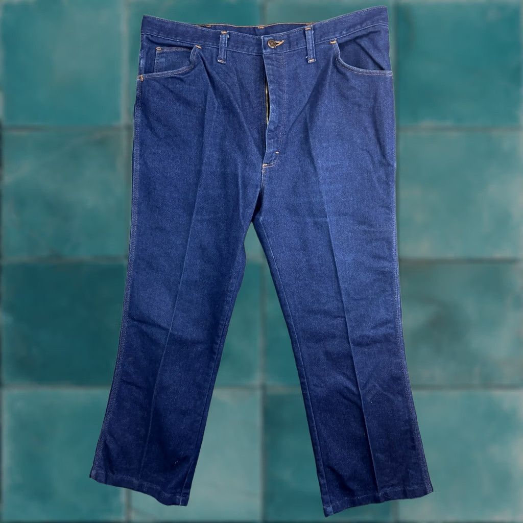 Vintage VINTAGE Sheplers Western Jeans Men's W40 x L28 Dark Blue Cowboy Rodeo USA Made Jeans Mens 40x28 Blue Denim Cowboy USA Size US 40 / EU 56 - 1 Thumbnail