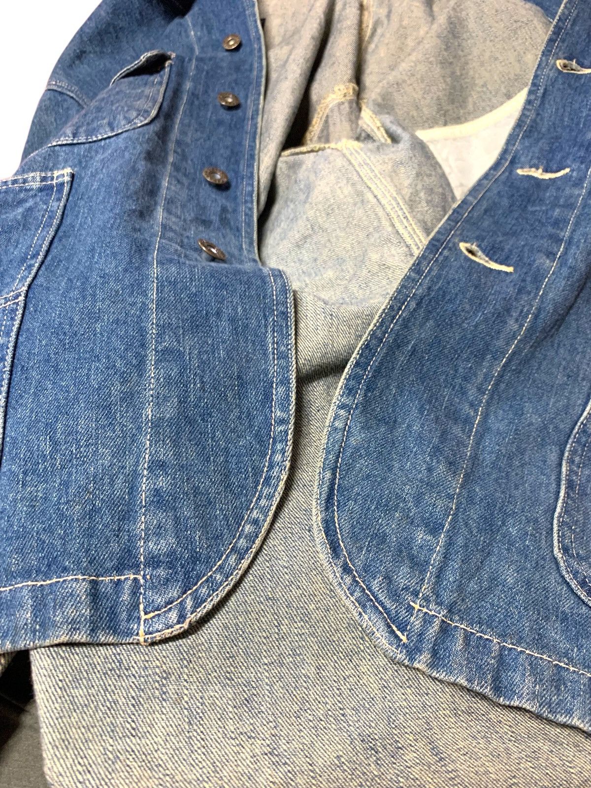 If Six Was Nine Vintage Bayleaf Denim Worker Button Jacket Size US M / EU 48-50 / 2 - 20 Thumbnail