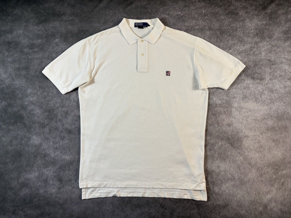 Polo Ralph Lauren × Vintage 1990s Polo Shirt Vintage Ralph Lauren Polo American Flag USA Size US L / EU 52-54 / 3 - 12 Thumbnail