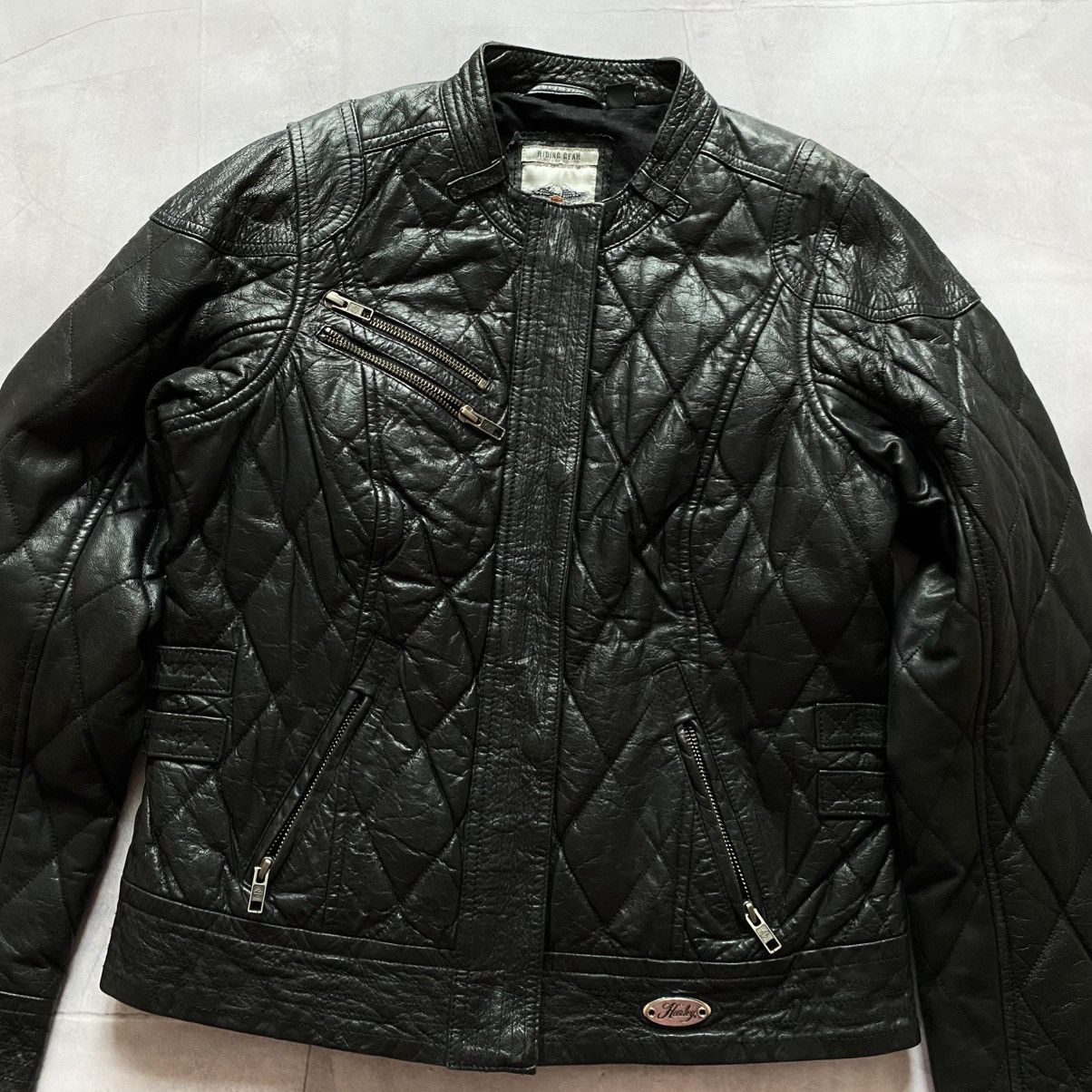 Harley Davidson × Vintage Harley Davidson Riding Gear Quilted Biker Leather Jacket Size M / US 6-8 / IT 42-44 - 2 Thumbnail