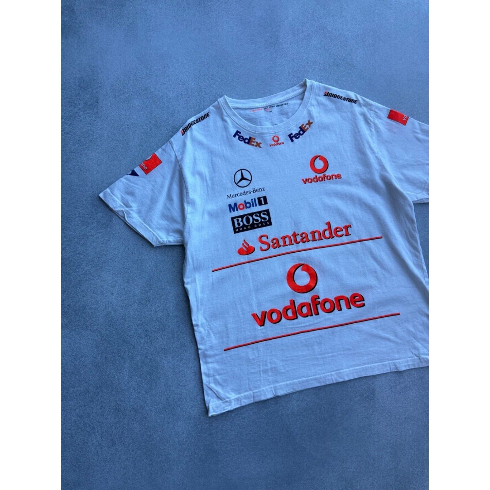 Vintage Vodafone McLaren Mercedes Formula Uno Racing T-shirt Size US M / EU 48-50 / 2 - 2 Thumbnail