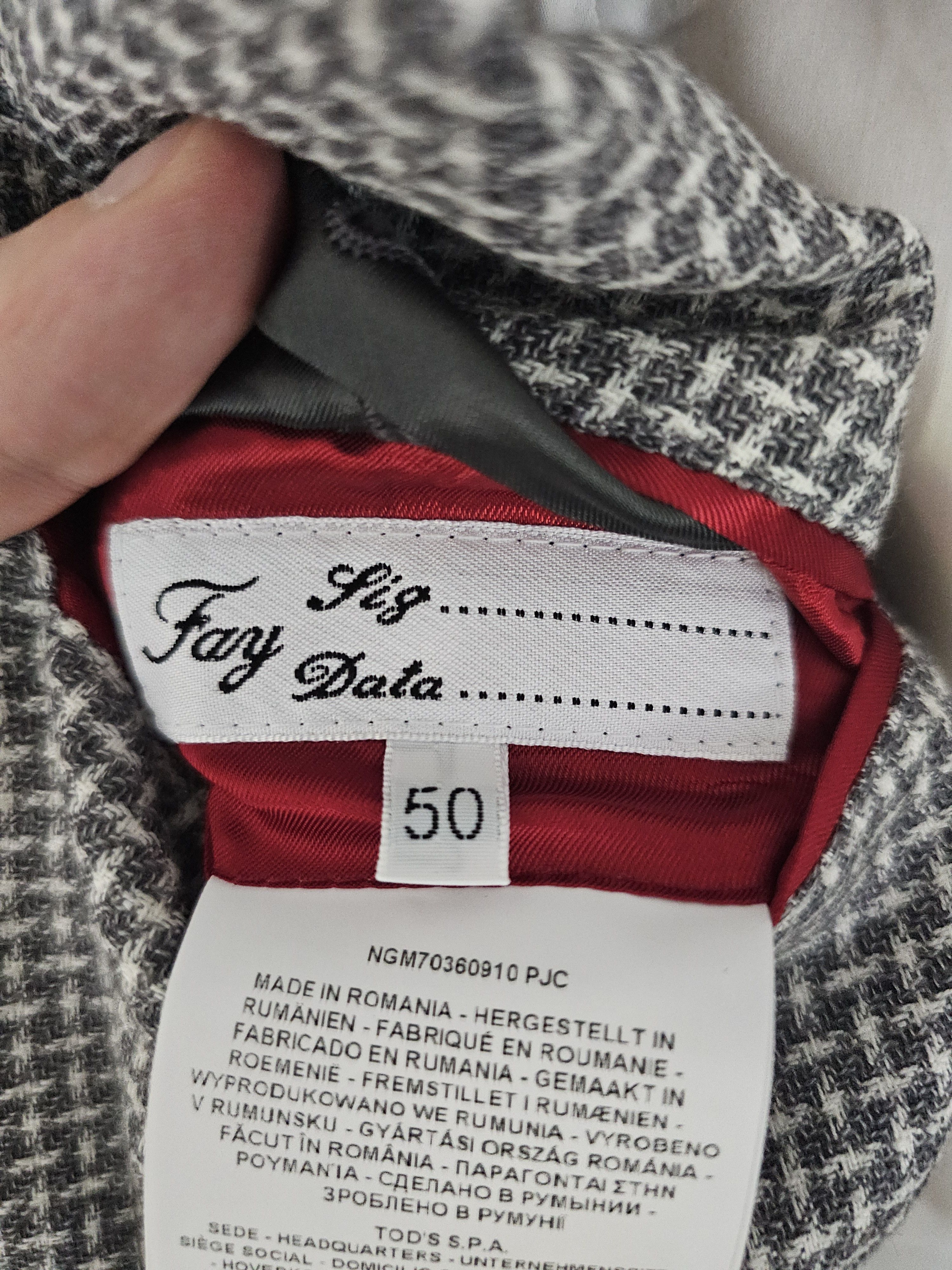 Fay NWT Fay Wool Linen Blazer Unlined Size 50 Gray Size 40R - 10 Thumbnail