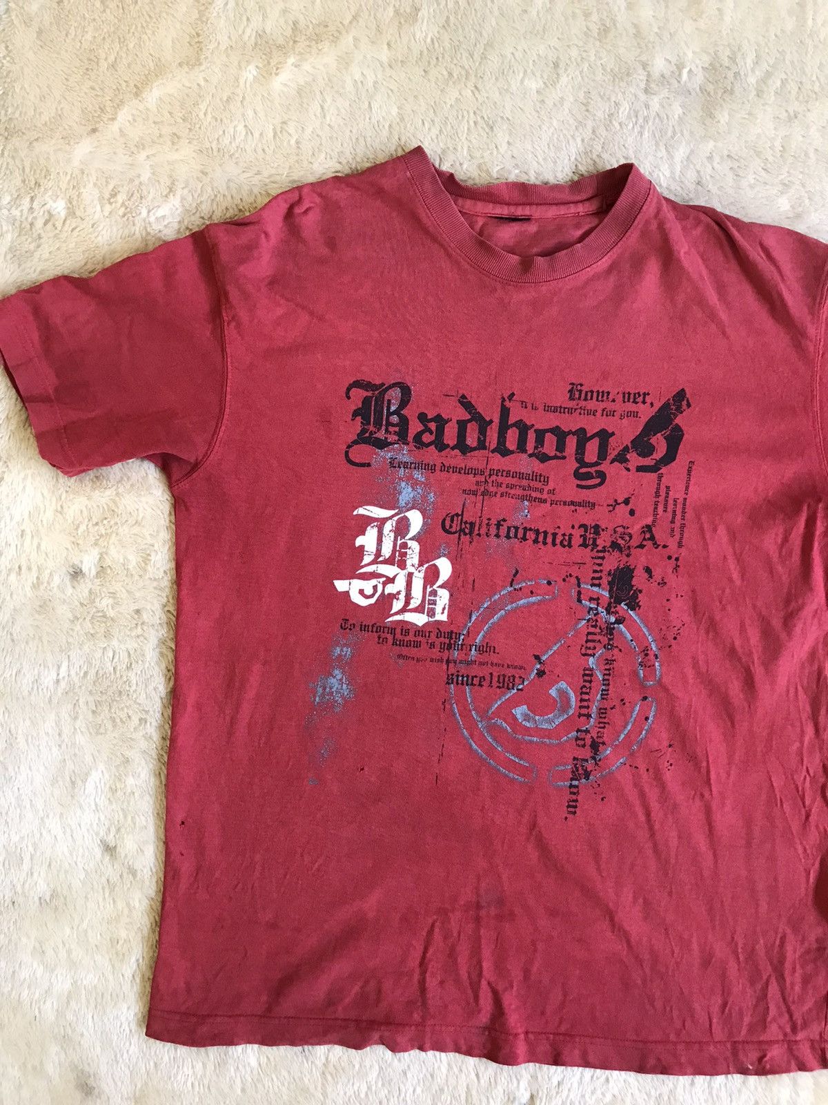 Japanese Brand Bad Boy California Poem T-Shirt Size US L / EU 52-54 / 3 - 6 Thumbnail