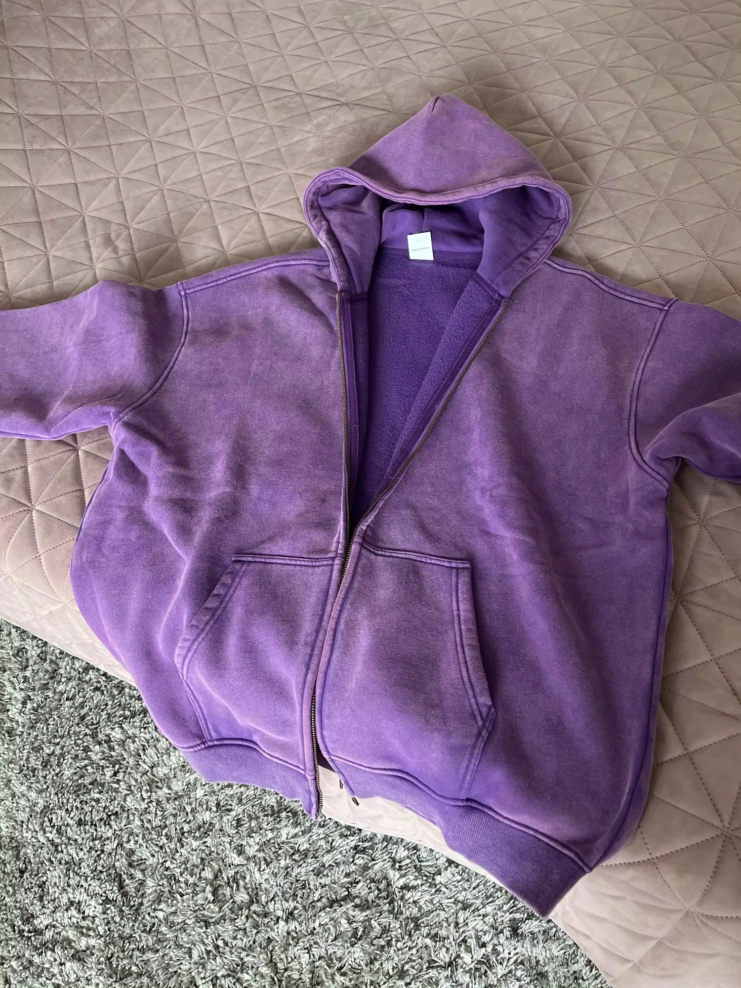 Japanese Brand Purple Double Zipper Fleece Hoodie Size US L / EU 52-54 / 3 - 3 Thumbnail