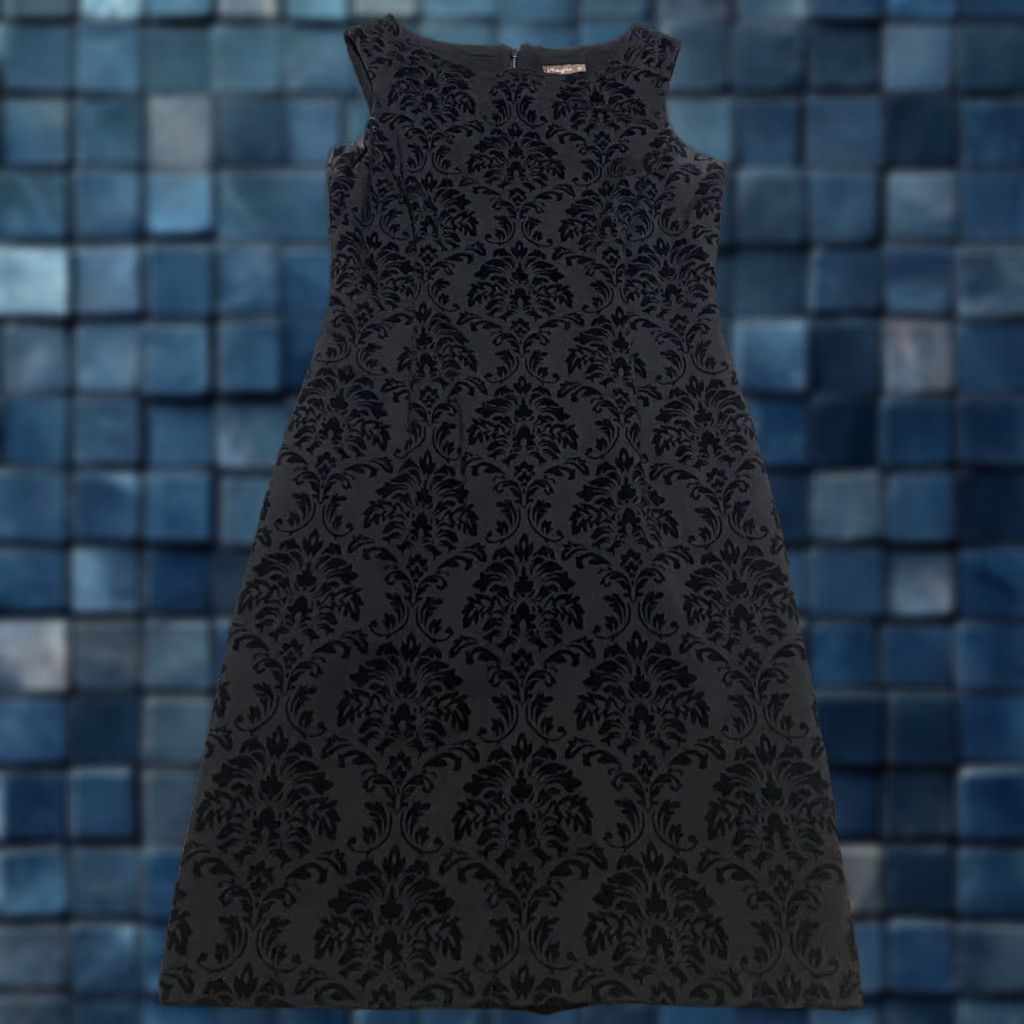 J.McLaughlin J. McLaughlin Womens XS Dress Geometric Black Velvet Burnout Sheath Sleeveless Size XS / US 0-2 / IT 36-38 - 1 Thumbnail