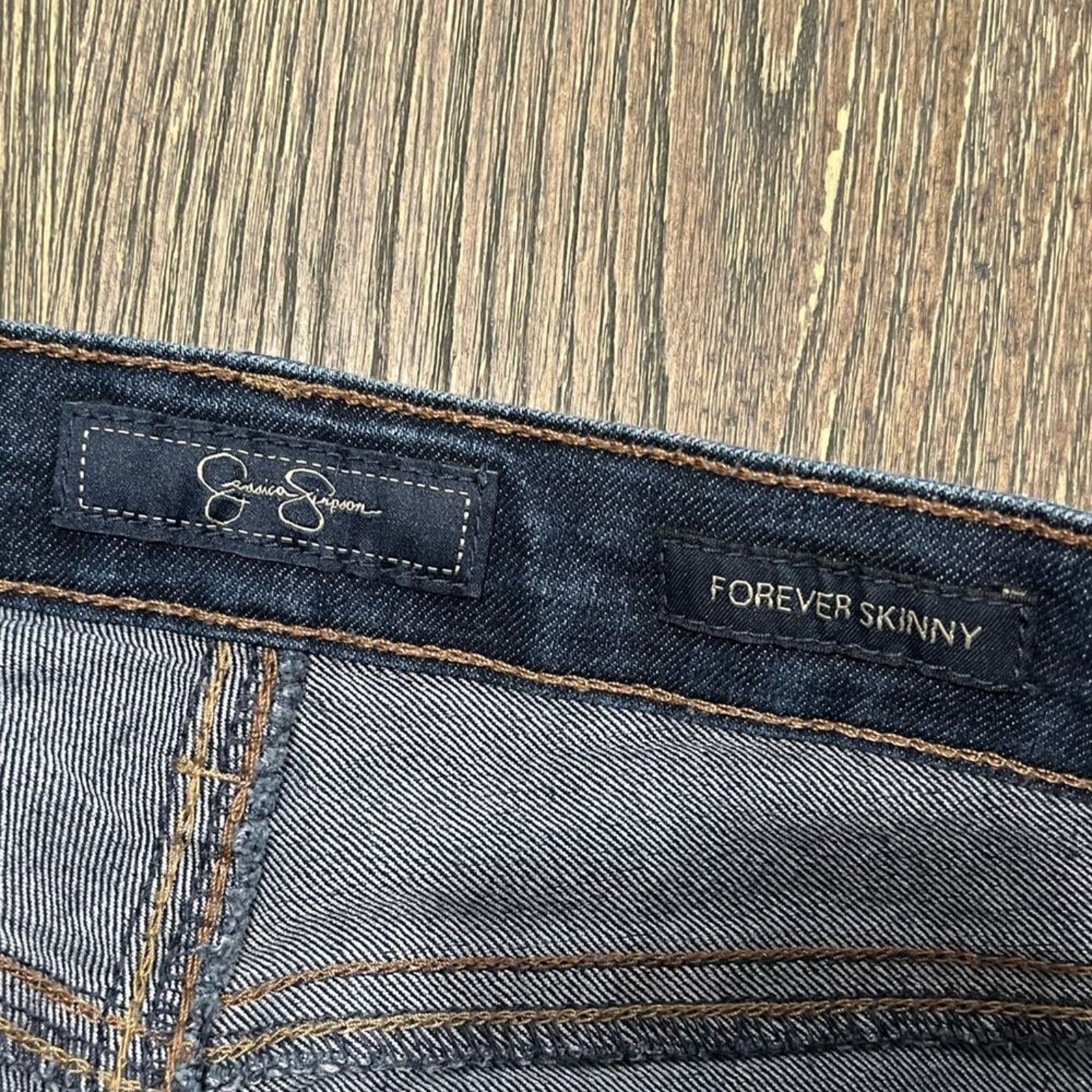 Jessica Simpson Jessica Simpson Forever Skinny Jeans Whisker Denim Medium 26 Size 26" / US 2 / IT 38 - 7 Thumbnail