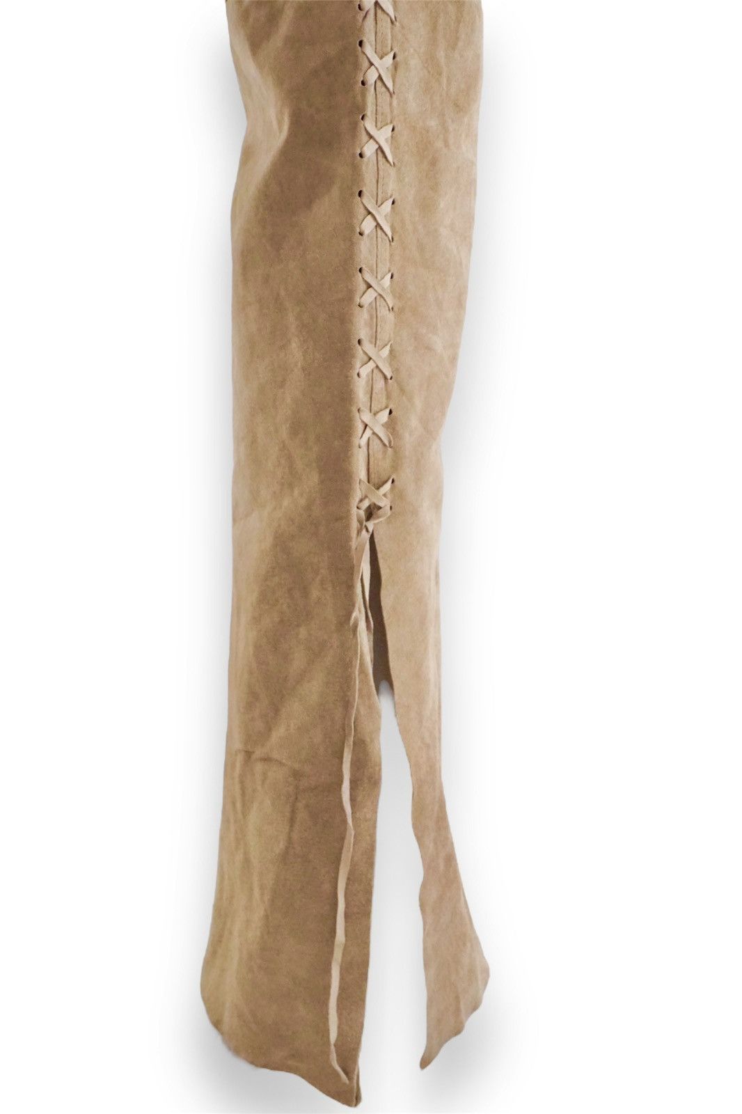 Vintage Vintage dead stock suede pants with lace up details | Grailed