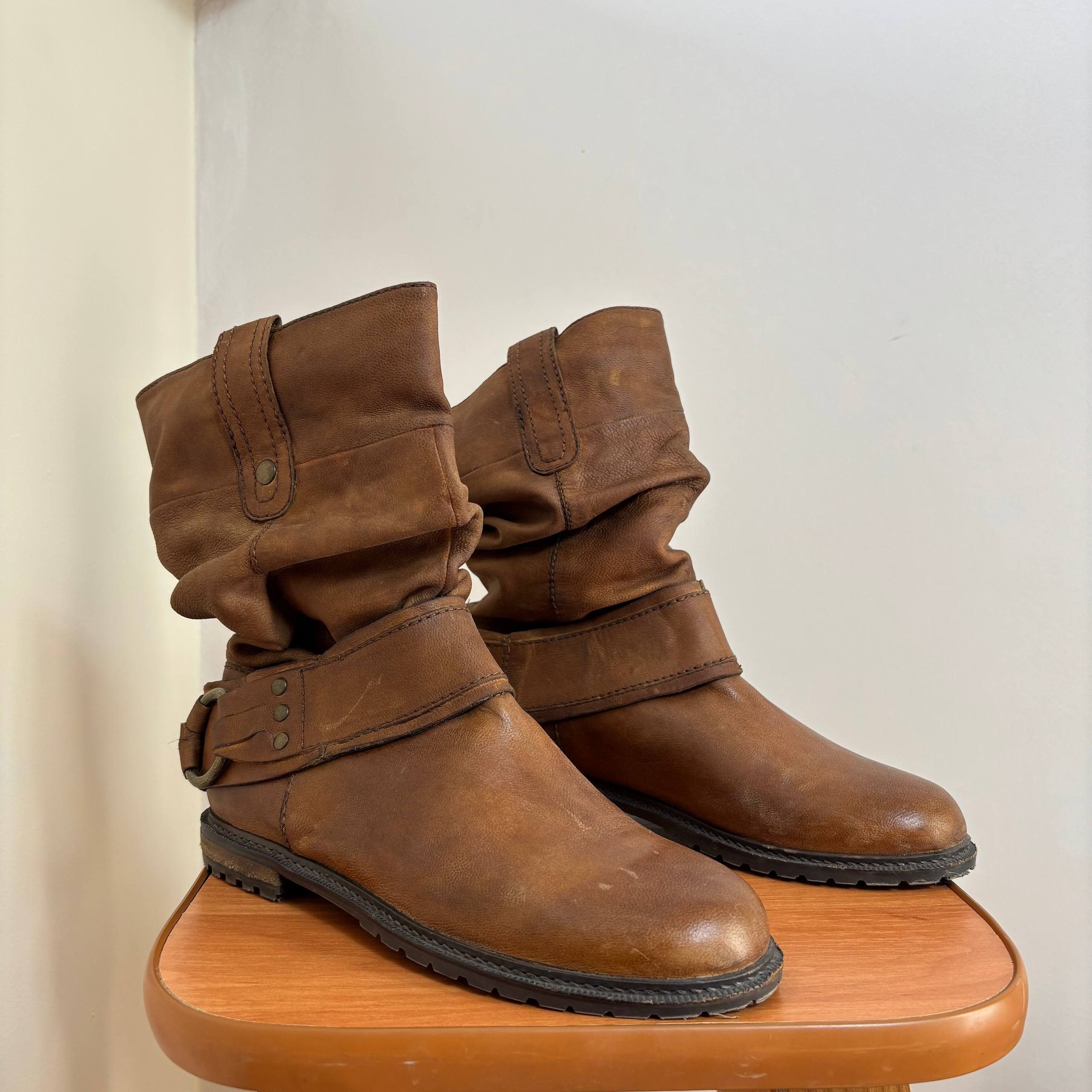 A.S.98 AS 98 Airstep style Fade Leather Ankle High Boots Size US 7 / IT 37 - 2 Thumbnail