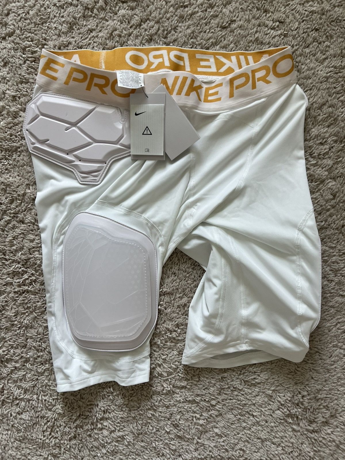 Nike Nike Pro Hyperstrong Padded White Gold Football Short Girdle Size US 34 / EU 50 - 2 Thumbnail
