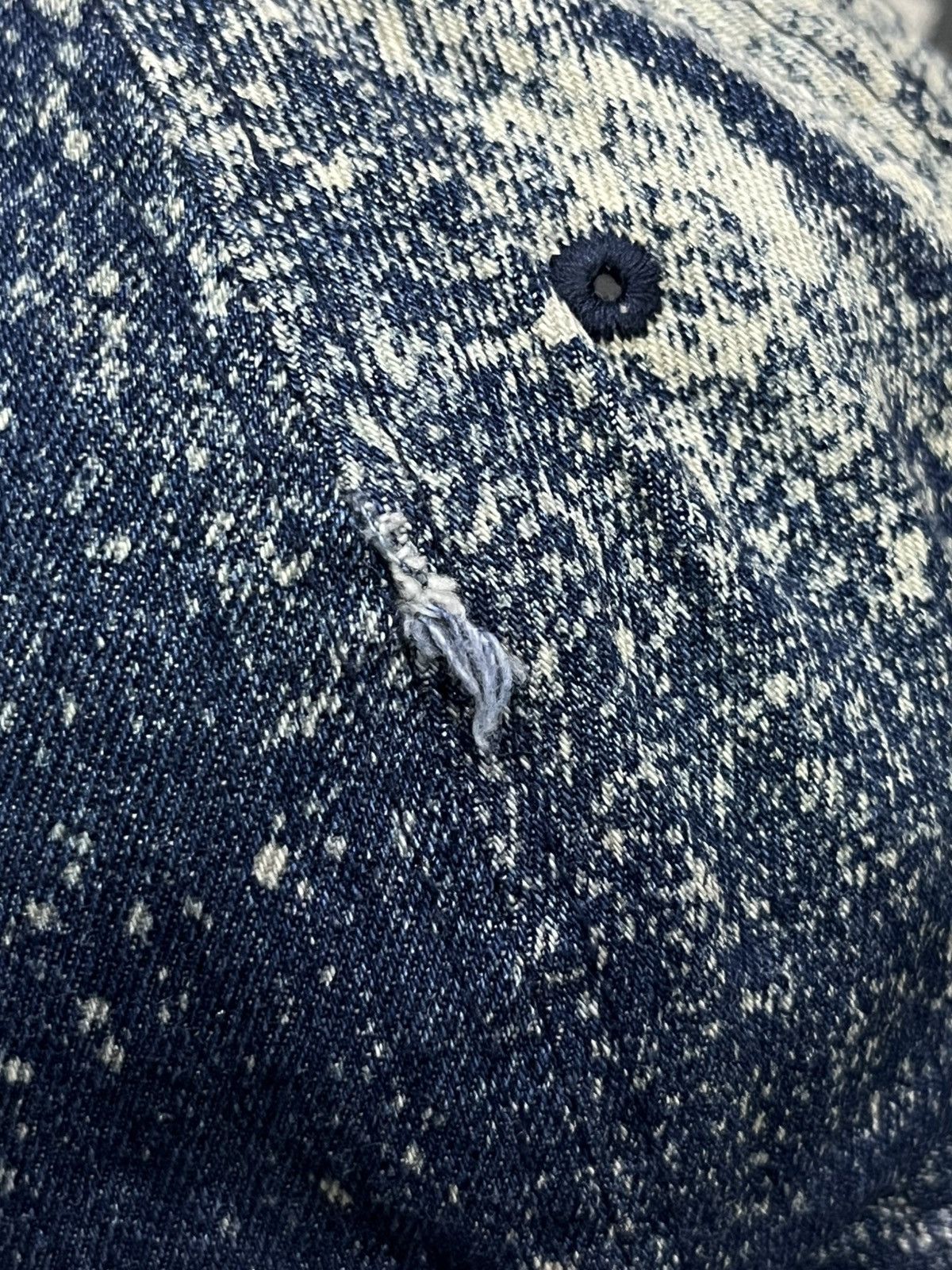 Indigo Grunge Art Spilled Paint Indigo Short Brim Hat Kapital Style Size ONE SIZE - 10 Thumbnail