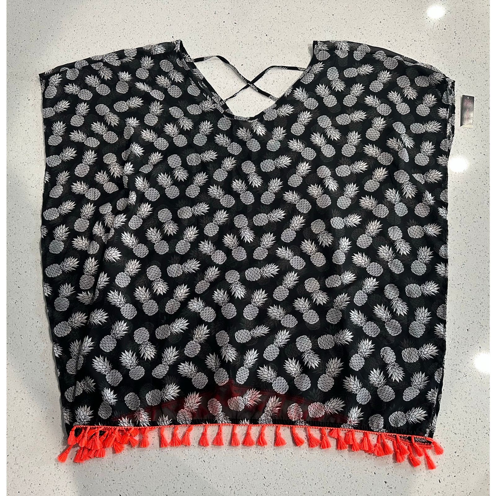 Other No Boundaries Black & White Pineapple Swim Coverup Size XL Size ONE SIZE - 1 Thumbnail
