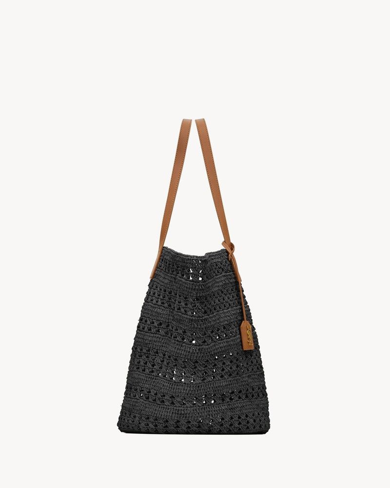 Saint Laurent Paris o1bcso1str0326 Size: OS/Panier Medium Bag In Raffia in Black Size ONE SIZE - 4 Thumbnail