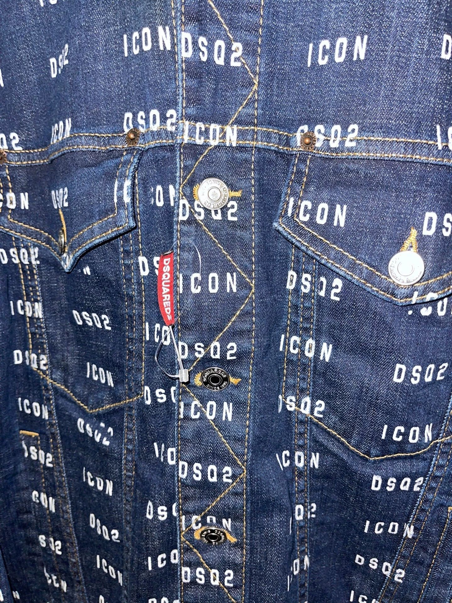 Dsquared2 Dsquared2 D2 All Over Logo Denim Jacket S Size Size US S / EU 44-46 / 1 - 5 Thumbnail