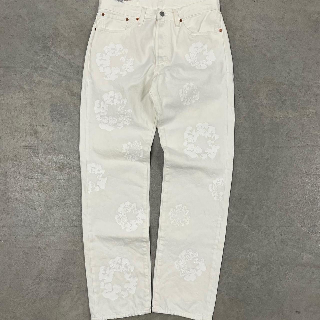 DENIM TEARS White Denim Tears Cotton Wreath Denim Pants Size US 33 - 2 Thumbnail