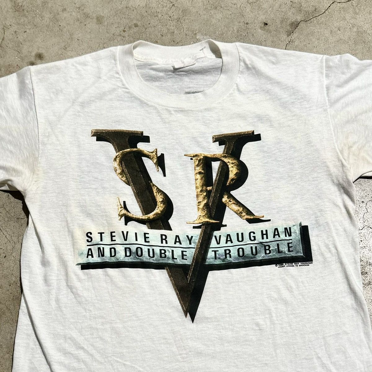 Band Tees 1989 STEVIE RAY VAUGHN AND DOUBLE TROUBLE TEE! Size US M / EU 48-50 / 2 - 3 Thumbnail