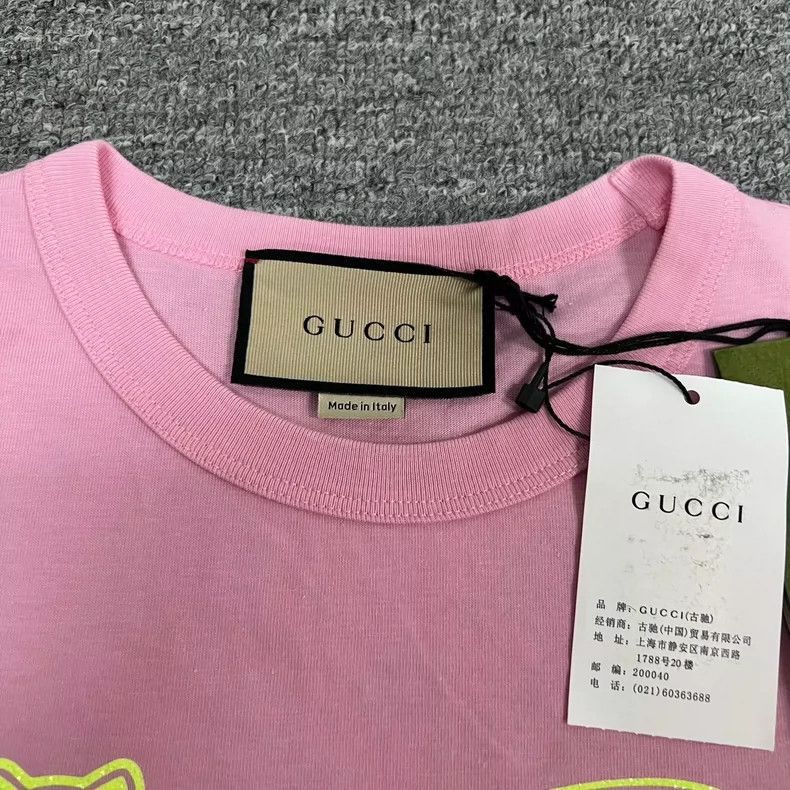Gucci Gucci Pink Cat Graphic Short Sleeve TShirt-2506 Size M / US 6-8 / IT 42-44 - 5 Thumbnail