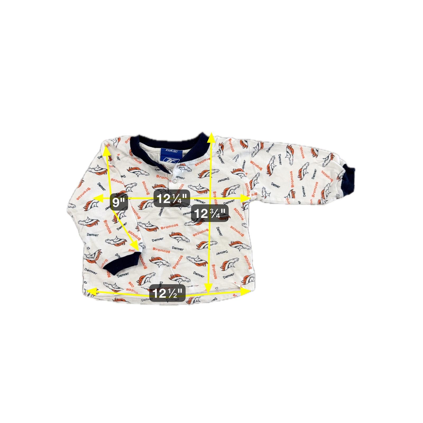 Reebok Reebok Denver Broncos Kids Long Sleeve Pajama Shirt 2T Size ONE SIZE - 5 Thumbnail