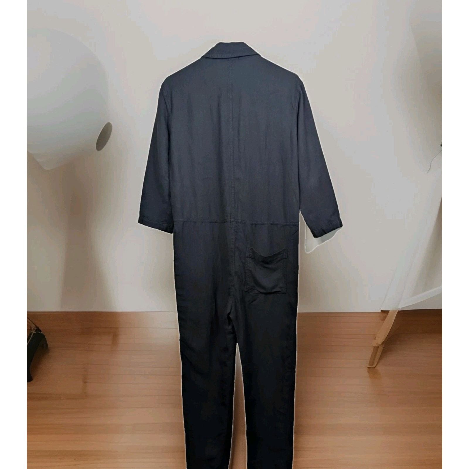 James Perse James Perse Jumpsuit Black Viscose Linen Oversized Button Size 29" - 8 Thumbnail