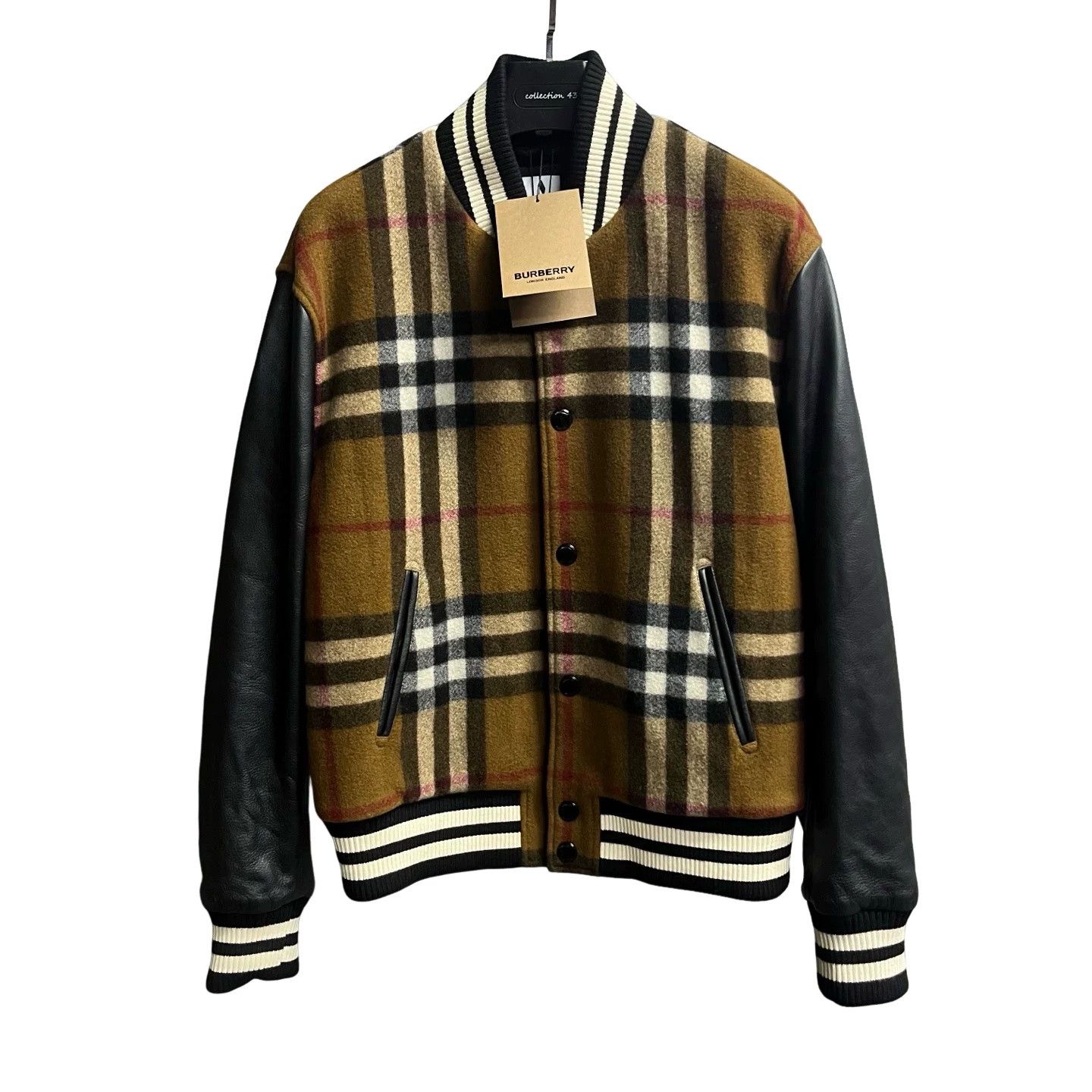 Burberry Burberry Check Leather Varsity Jacket 54 Size US L / EU 52-54 / 3 - 1 Thumbnail