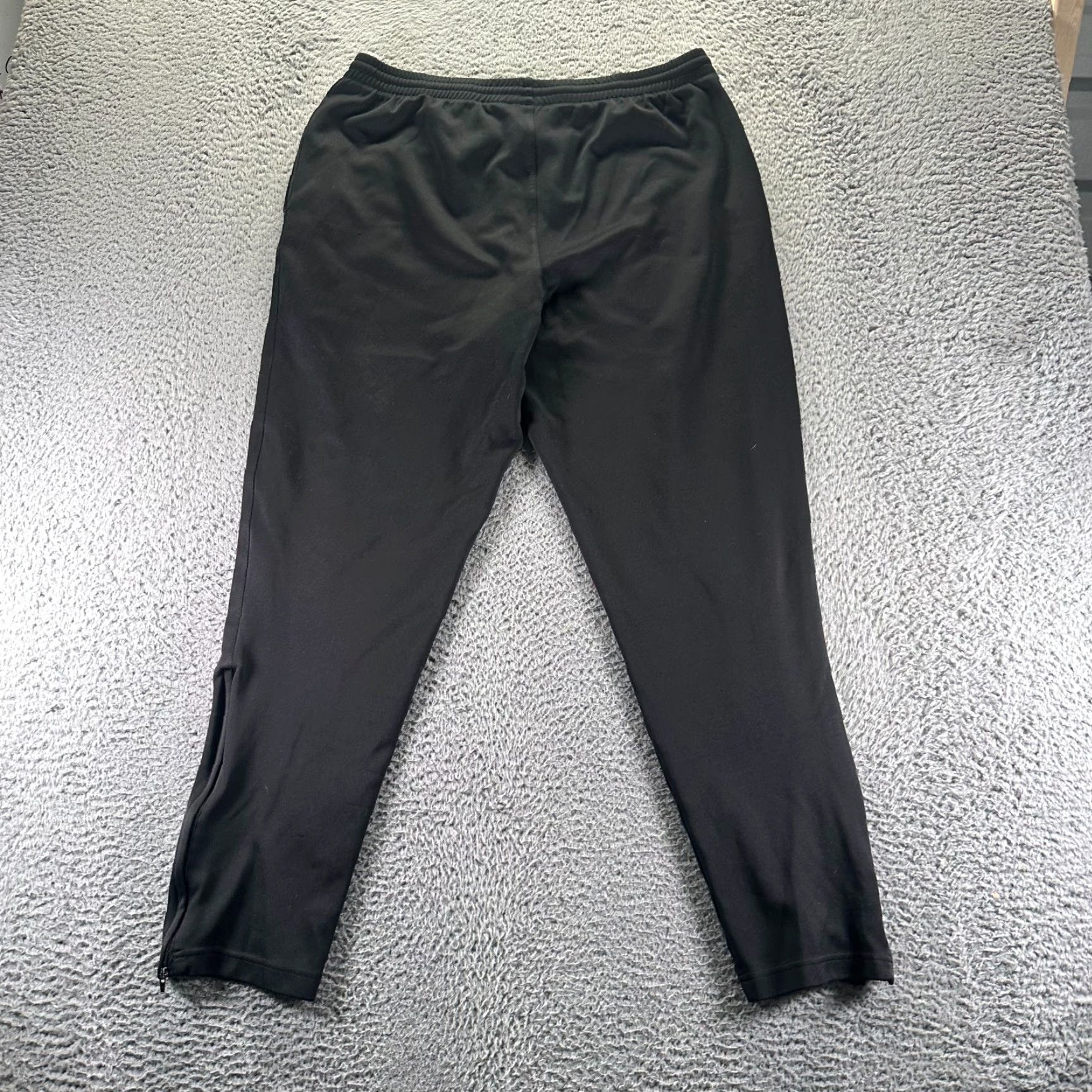 VINTAGE adidas Pants Mens L Black 100% Polyester Drawstring