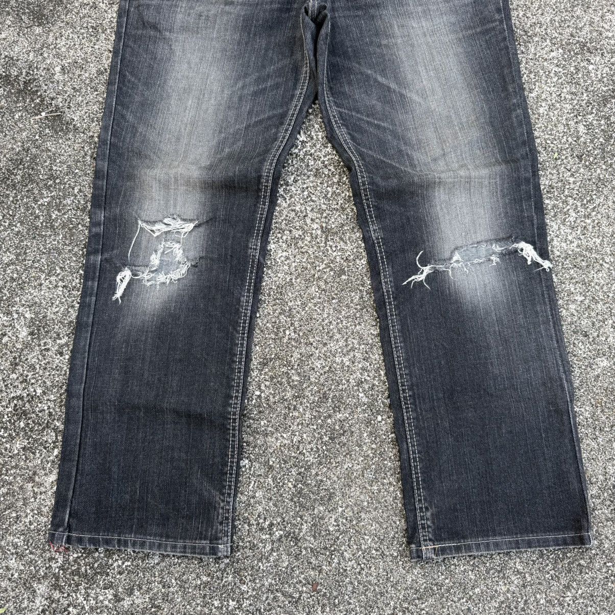 Edwin VINTAGE EDWIN BLACK FADED RIPPEP JEAN PANTSA Size US 34 / EU 50 - 4 Thumbnail