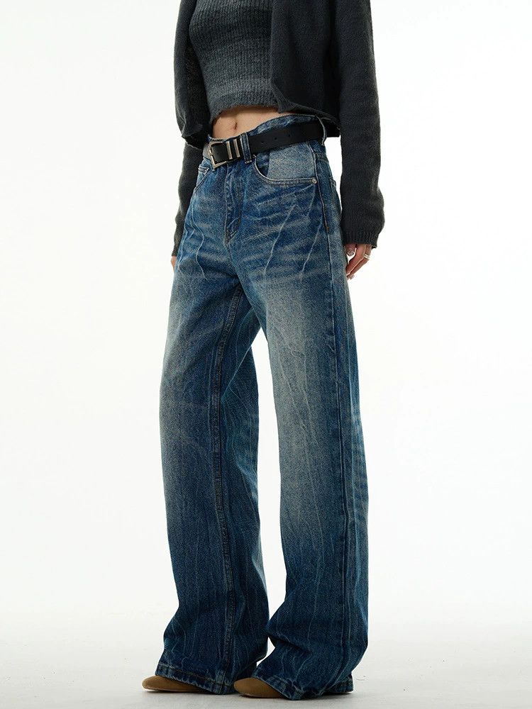 Jean American retro loose lightning washed flared jeans for men Size US 32 / EU 48 - 4 Thumbnail